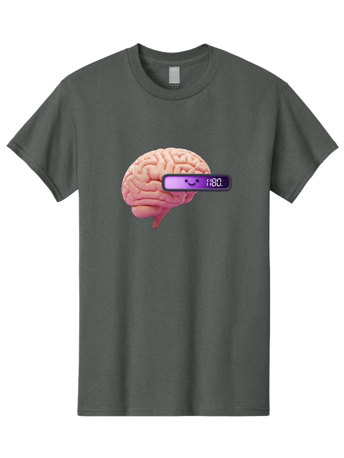 Brain-180 Men'S Graphic Tee, 100% Cotton, Comfortable Casual Summer Wear, Machine Washable, Human Brain, Brain Health, Mental Wellness, Mood Score, Happy Face, Score 180, Emotional Intelligence, Mental State Baa201 5