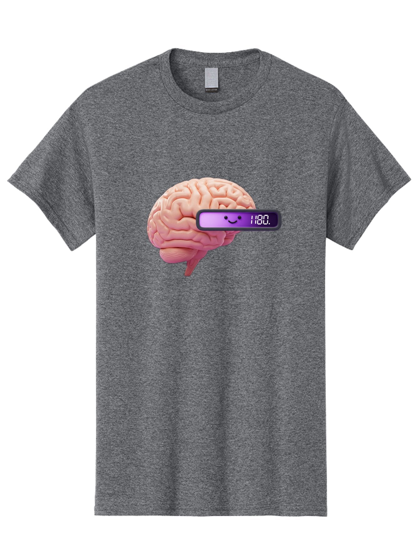 Brain-180 Men'S Graphic Tee, 100% Cotton, Comfortable Casual Summer Wear, Machine Washable, Human Brain, Brain Health, Mental Wellness, Mood Score, Happy Face, Score 180, Emotional Intelligence, Mental State Baa201 9