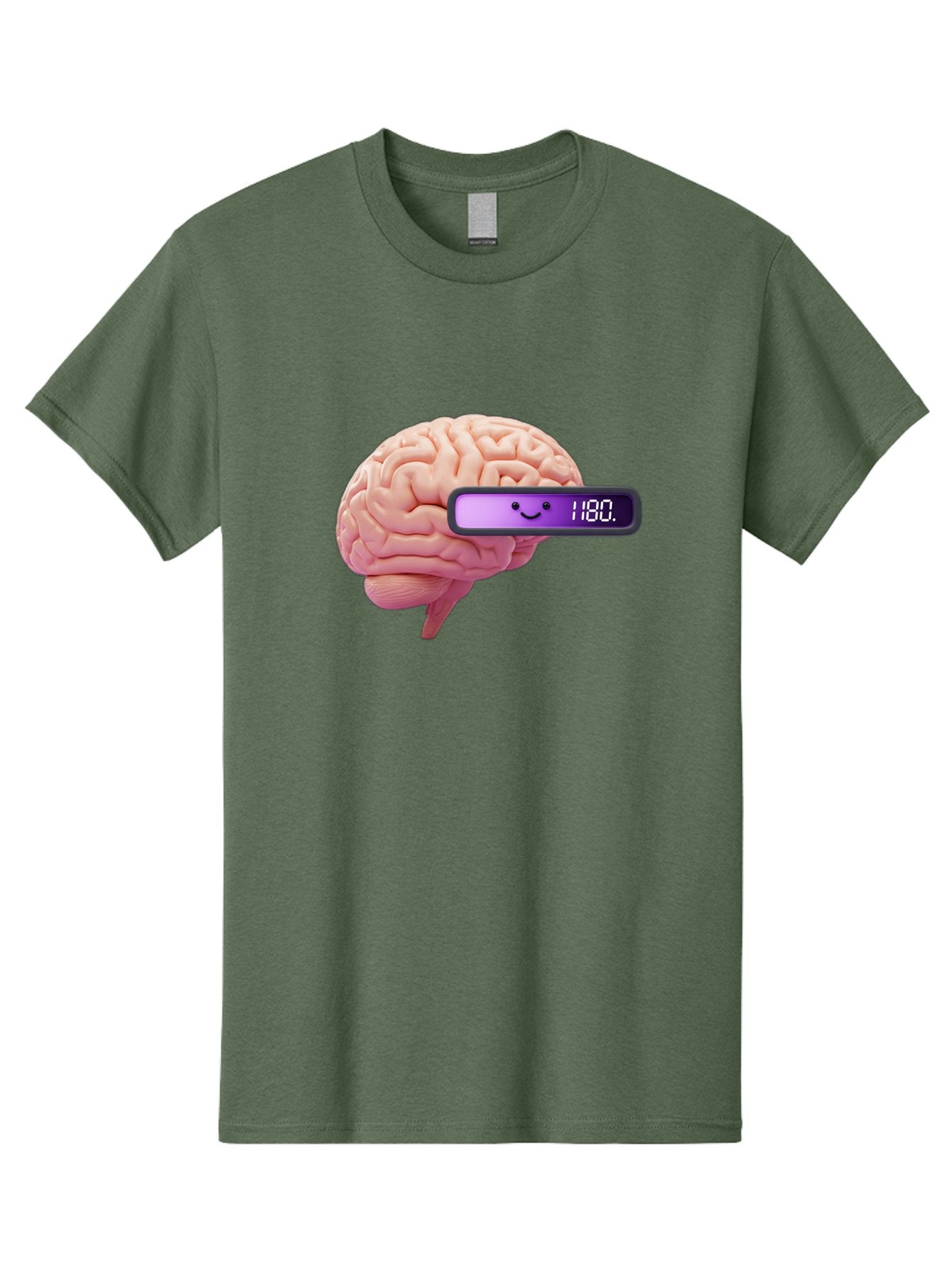 Brain-180 Men'S Graphic Tee, 100% Cotton, Comfortable Casual Summer Wear, Machine Washable, Human Brain, Brain Health, Mental Wellness, Mood Score, Happy Face, Score 180, Emotional Intelligence, Mental State Baa201 7