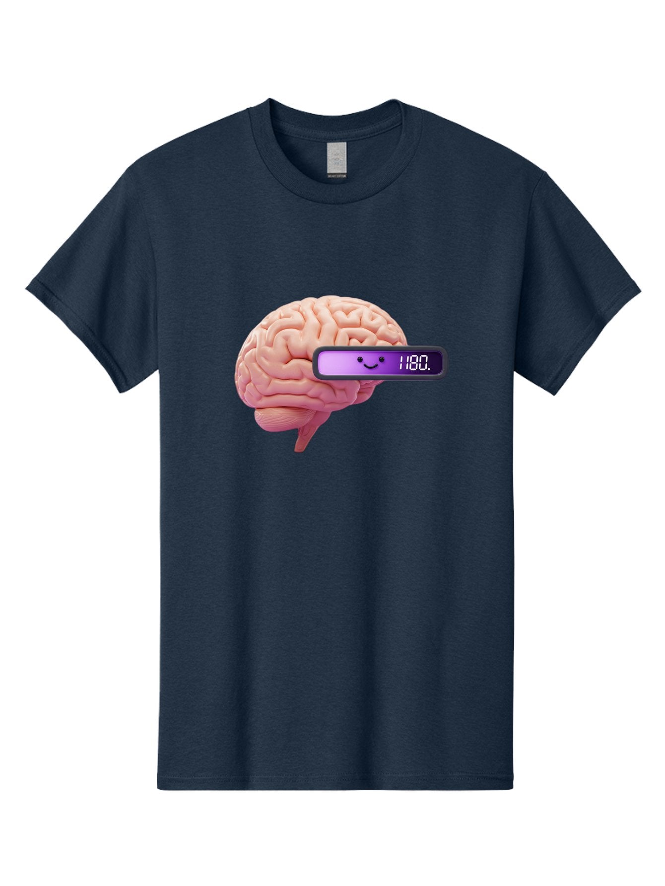 Brain-180 Men'S Graphic Tee, 100% Cotton, Comfortable Casual Summer Wear, Machine Washable, Human Brain, Brain Health, Mental Wellness, Mood Score, Happy Face, Score 180, Emotional Intelligence, Mental State Baa201 13