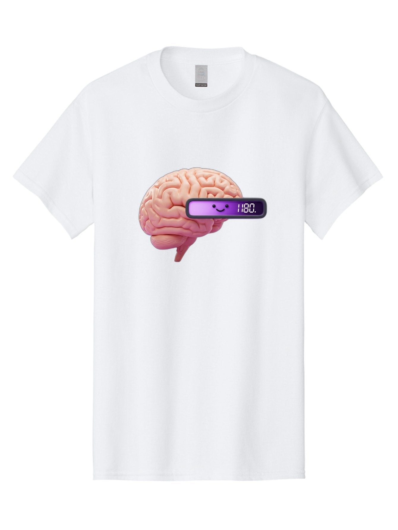 Brain-180 Men'S Graphic Tee, 100% Cotton, Comfortable Casual Summer Wear, Machine Washable, Human Brain, Brain Health, Mental Wellness, Mood Score, Happy Face, Score 180, Emotional Intelligence, Mental State Baa201