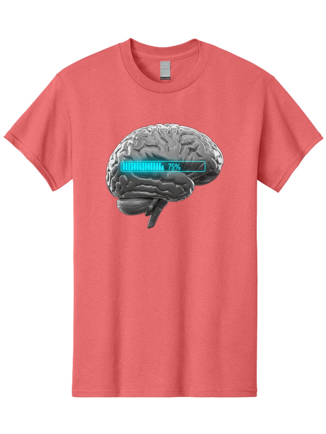 Brain-75 Men'S Graphic Tee, 100% Cotton, Comfortable Casual Summer Wear, Machine Washable, Human Brain, Cognitive Function, Mental Capacity, Brain Activity, Neurological Health, Mental Performance, 75% Battery, Brain Power Baa203 10