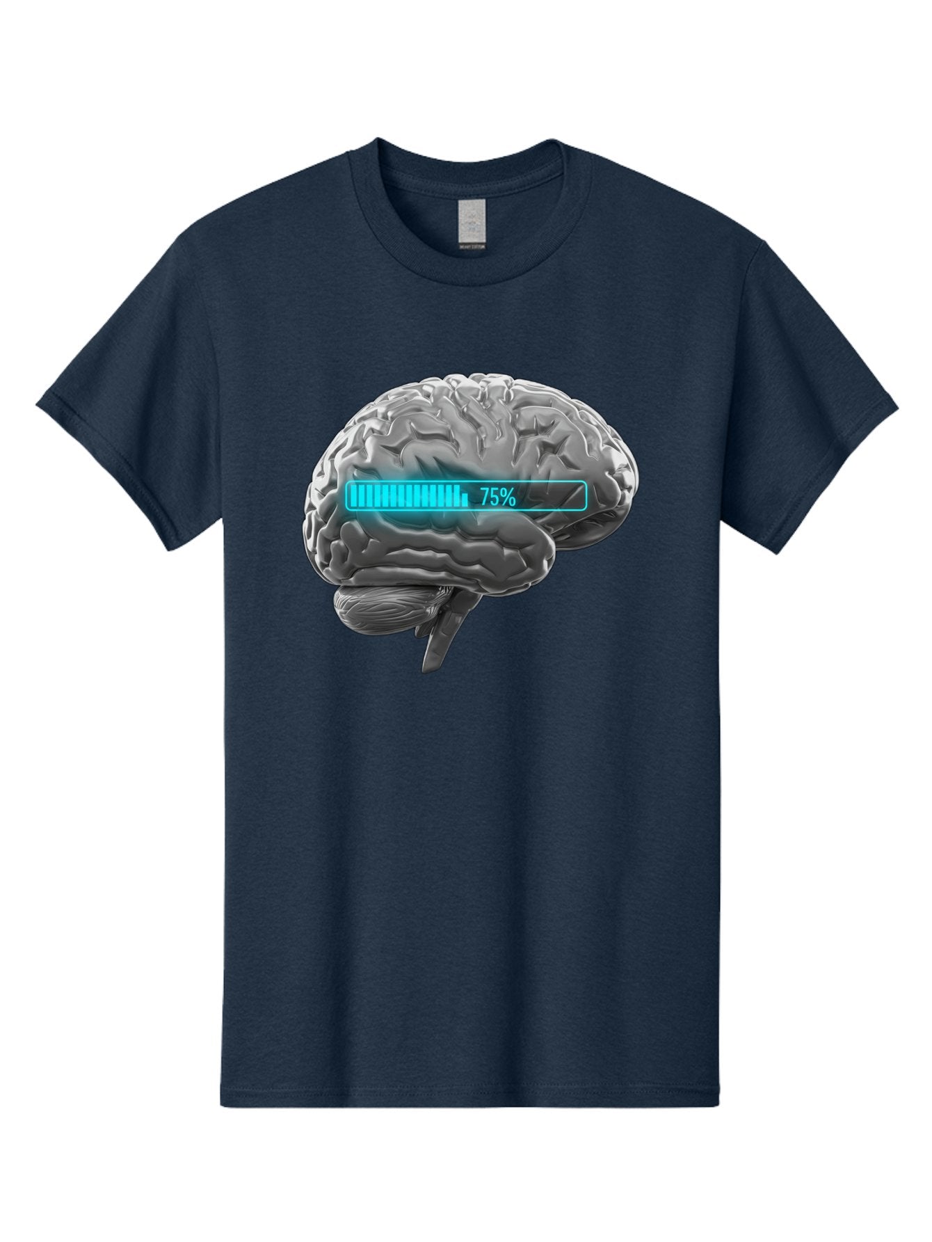 Brain-75 Men'S Graphic Tee, 100% Cotton, Comfortable Casual Summer Wear, Machine Washable, Human Brain, Cognitive Function, Mental Capacity, Brain Activity, Neurological Health, Mental Performance, 75% Battery, Brain Power Baa203 11