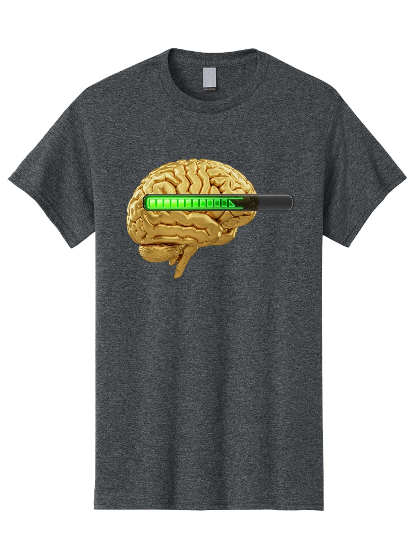 Brain-Battery Men'S Graphic Tee, 100% Cotton, Comfortable Casual Summer Wear, Machine Washable, Human Brain, Charging Battery, Digital Illustration, Green Battery Bar, Cognitive Enhancement, Brain Power, Neuroscience, Futuristic Concept, Baa204 6