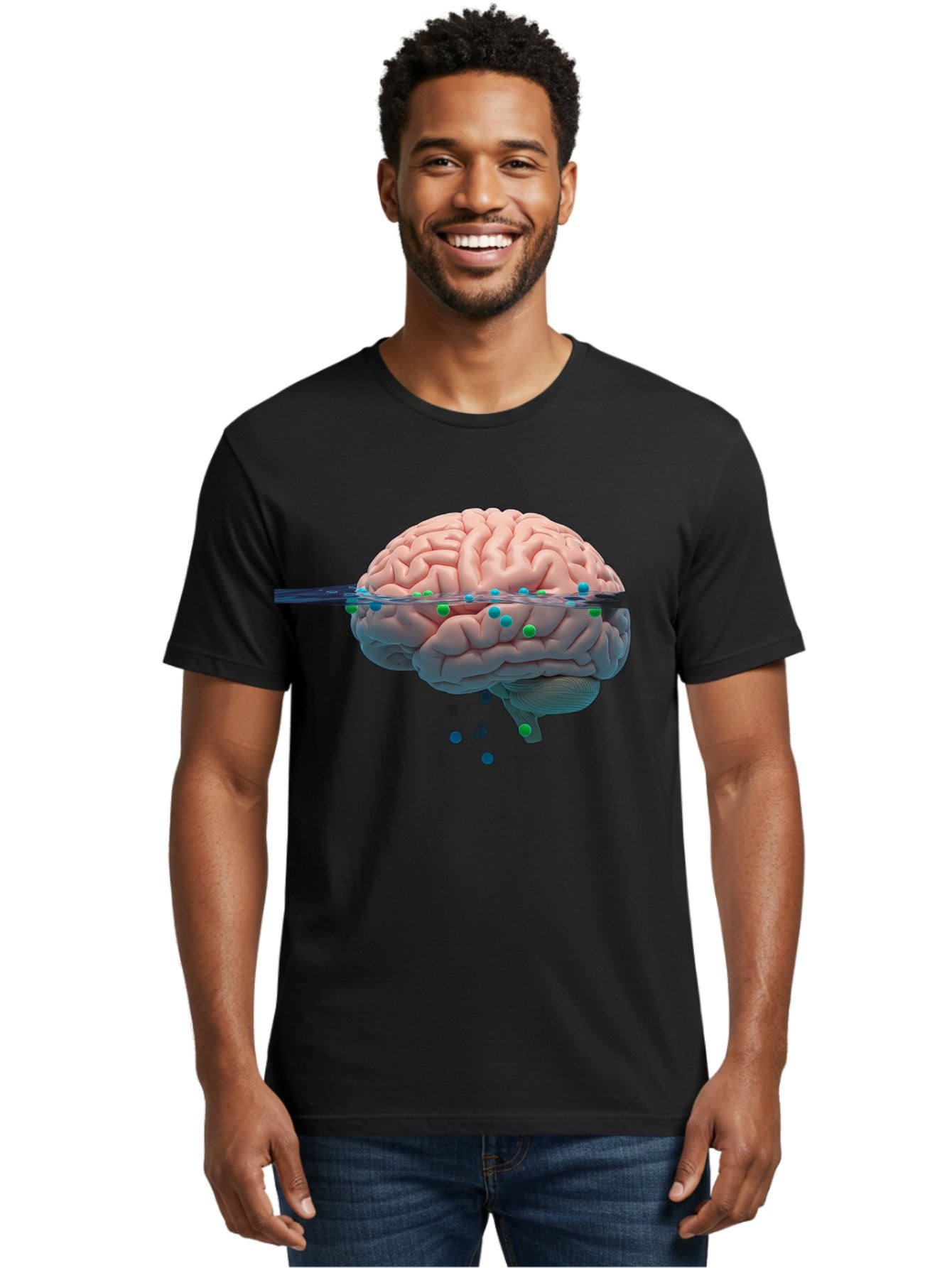 Brain-Being-Siphoned Men'S Graphic Tee, 100% Cotton, Comfortable Casual Summer Wear, Machine Washable, Human Brain, Neuroscience, Cognitive Function, Neurological Research, Brain Health, Neural Activity, Science Illustration, Medical Art, Baa205 19