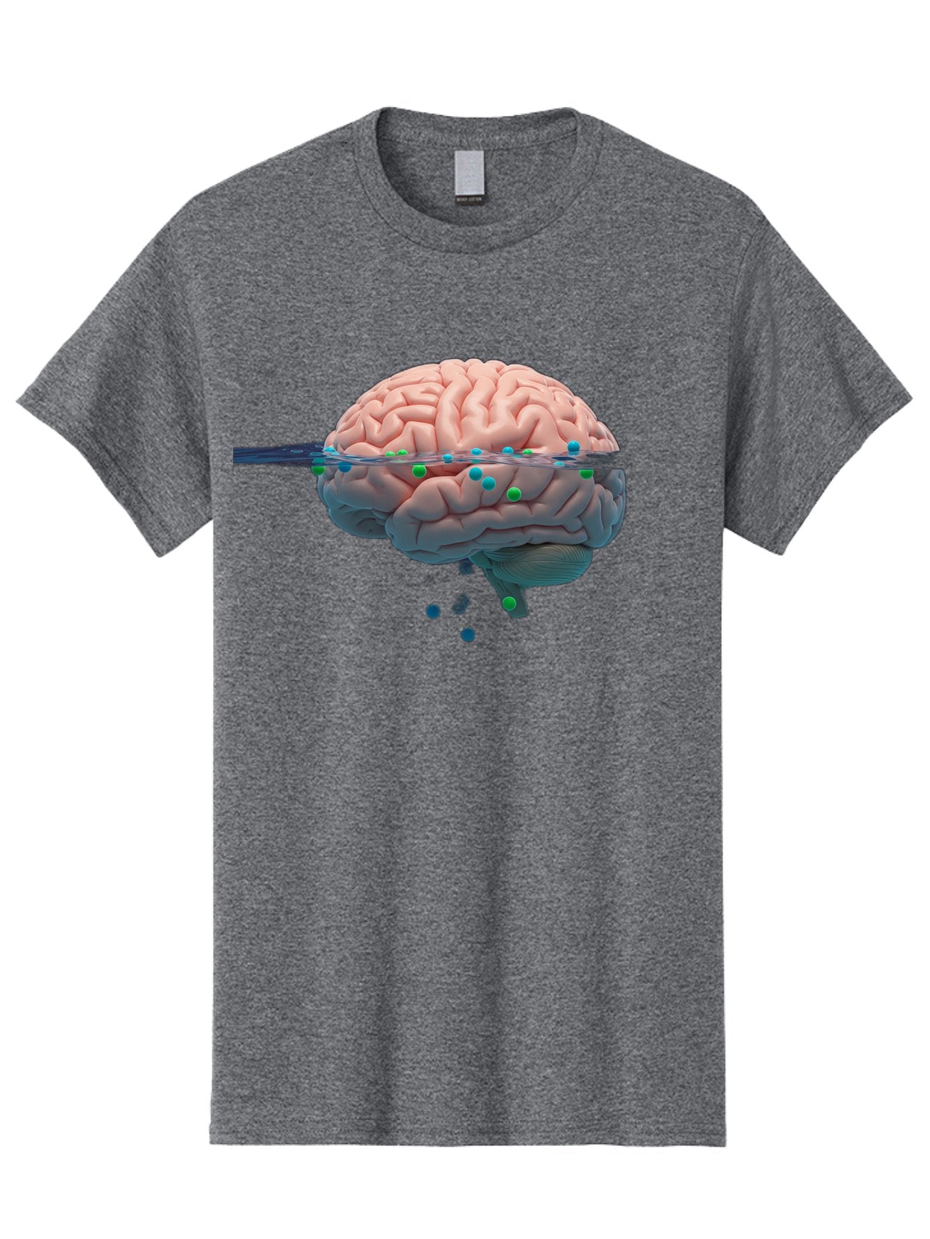 Brain-Being-Siphoned Men'S Graphic Tee, 100% Cotton, Comfortable Casual Summer Wear, Machine Washable, Human Brain, Neuroscience, Cognitive Function, Neurological Research, Brain Health, Neural Activity, Science Illustration, Medical Art, Baa205 15