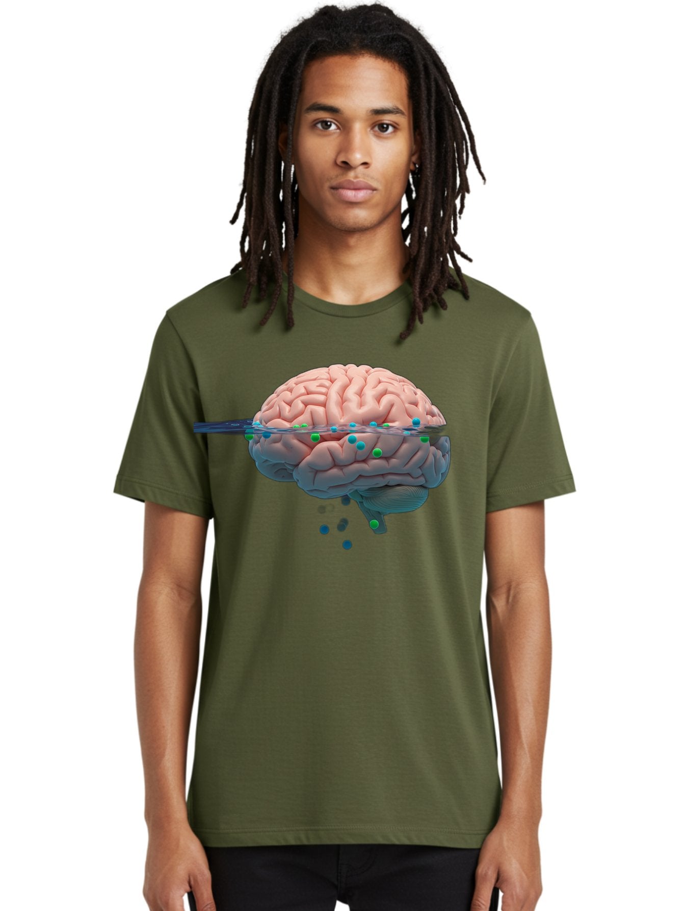 Brain-Being-Siphoned Men'S Graphic Tee, 100% Cotton, Comfortable Casual Summer Wear, Machine Washable, Human Brain, Neuroscience, Cognitive Function, Neurological Research, Brain Health, Neural Activity, Science Illustration, Medical Art, Baa205 20