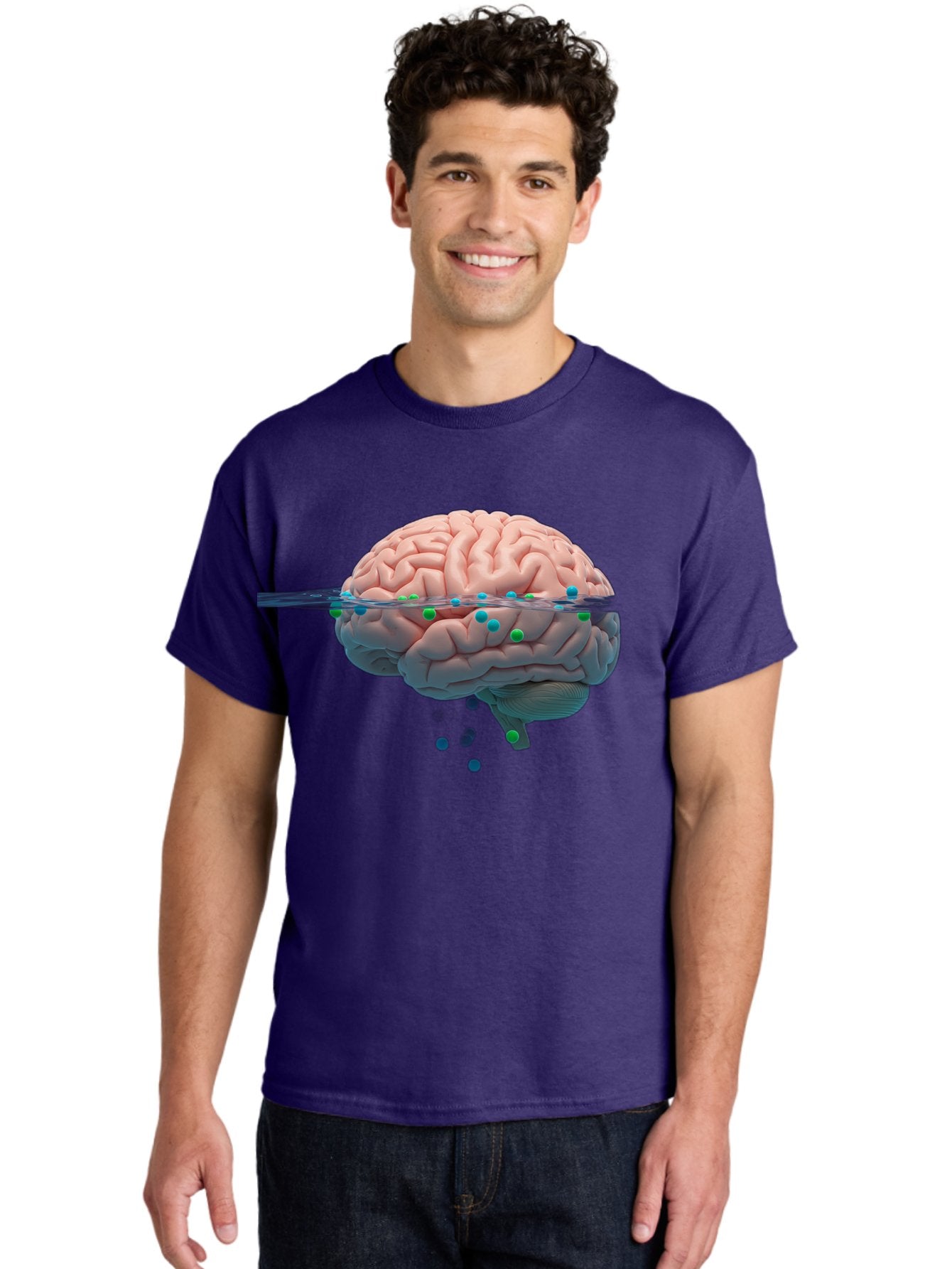 Brain-Being-Siphoned Men'S Graphic Tee, 100% Cotton, Comfortable Casual Summer Wear, Machine Washable, Human Brain, Neuroscience, Cognitive Function, Neurological Research, Brain Health, Neural Activity, Science Illustration, Medical Art, Baa205 25