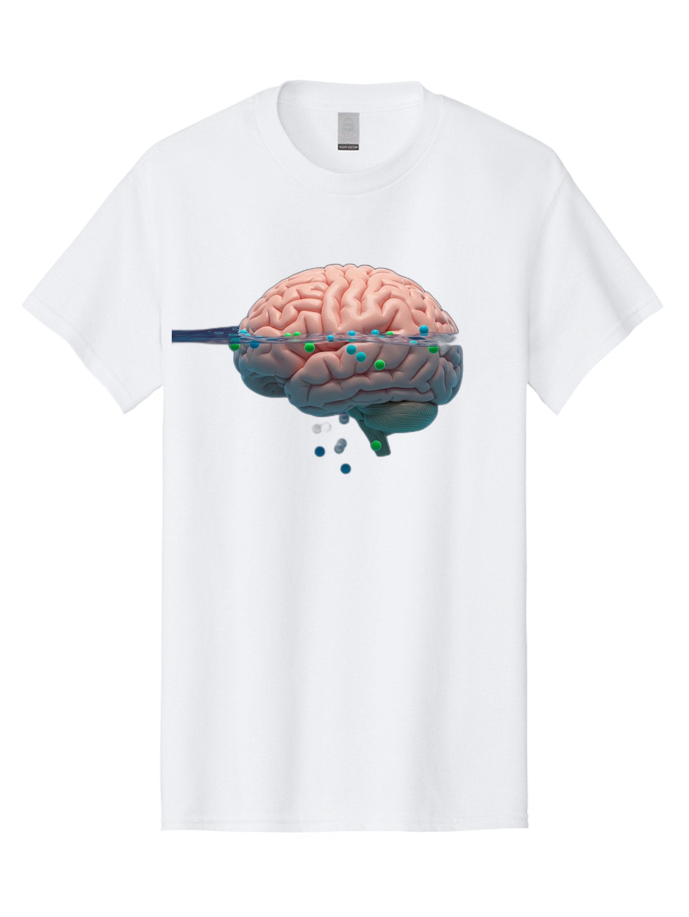 Brain-Being-Siphoned Men'S Graphic Tee, 100% Cotton, Comfortable Casual Summer Wear, Machine Washable, Human Brain, Neuroscience, Cognitive Function, Neurological Research, Brain Health, Neural Activity, Science Illustration, Medical Art, Baa205