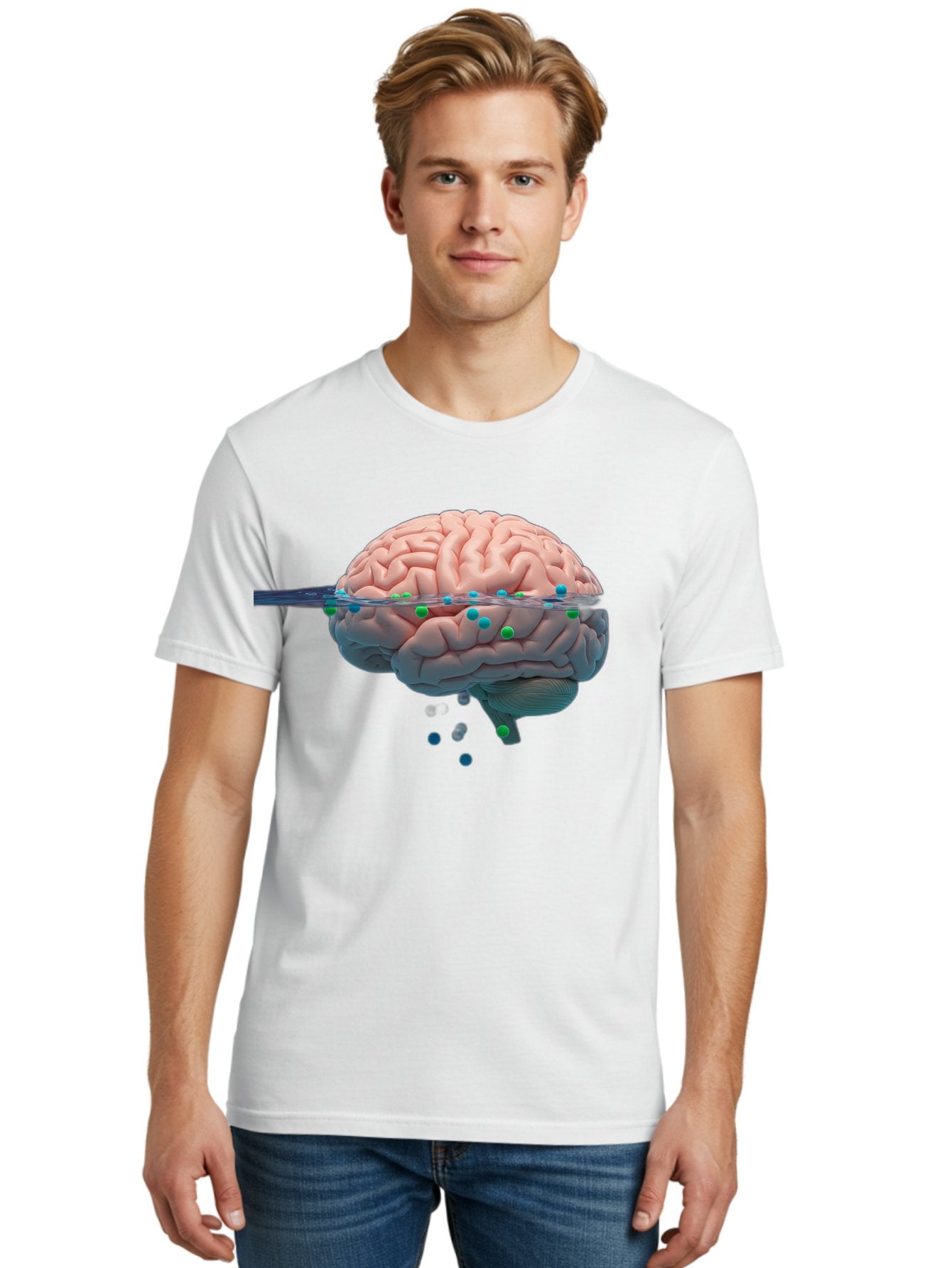 Brain-Being-Siphoned Men'S Graphic Tee, 100% Cotton, Comfortable Casual Summer Wear, Machine Washable, Human Brain, Neuroscience, Cognitive Function, Neurological Research, Brain Health, Neural Activity, Science Illustration, Medical Art, Baa205 21