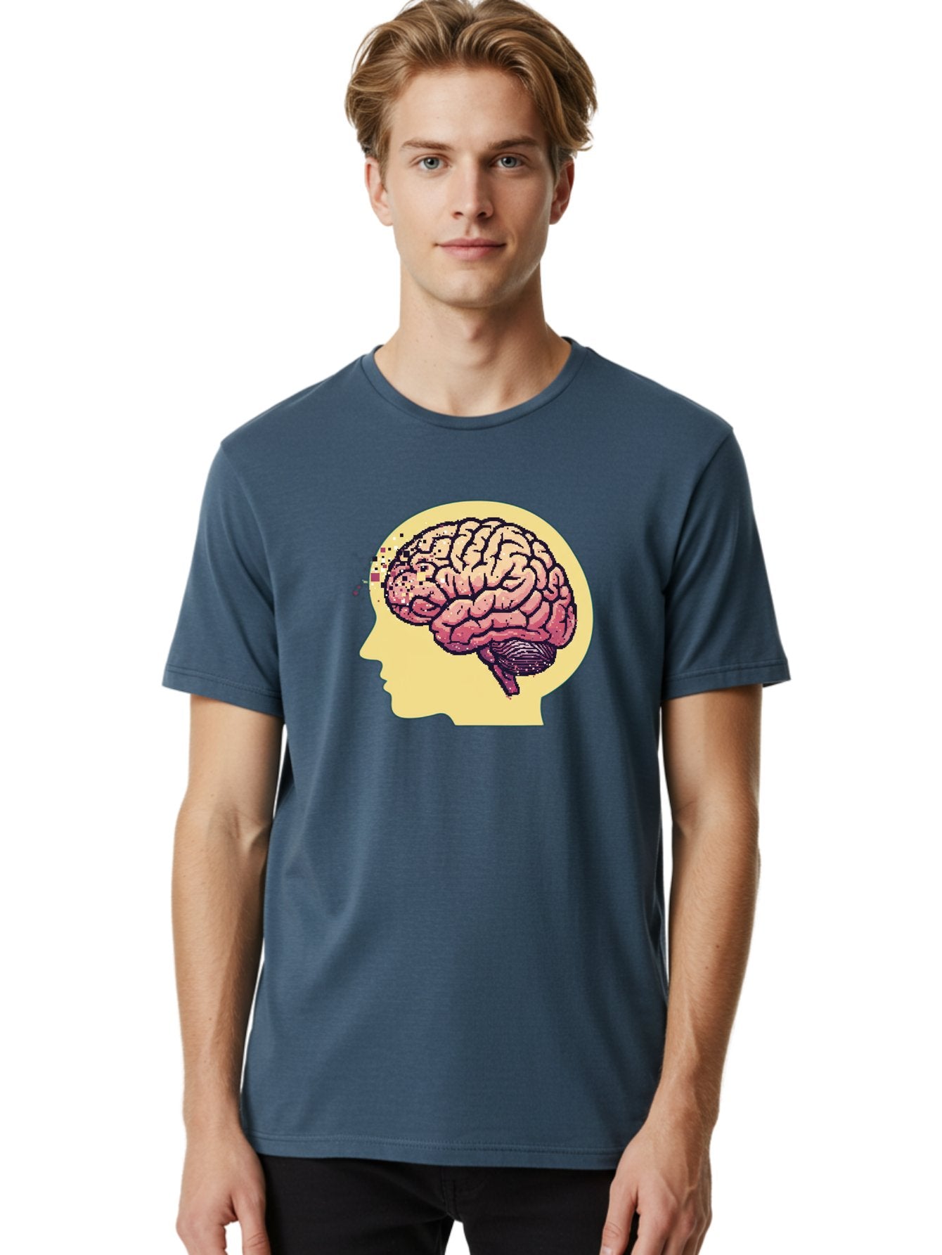 Brain-Drain Men'S Graphic Tee, 100% Cotton, Comfortable Casual Summer Wear, Machine Washable, Human Brain, Neuroscience, Mental Health, Cognitive Function, Psychology, Brain Activity, Thought Process, Neurological Disorder, Baa207 19