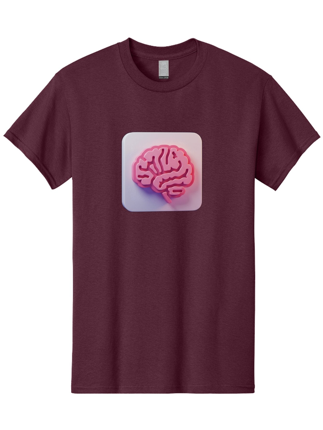 Brain-Icon Men'S Graphic Tee, 100% Cotton, Comfortable Casual Summer Wear, Machine Washable, Pink Brain Icon, Human Brain, Cognitive Function, Neuroscience, Brain Health, Medical Illustration, 3D Model Baa210 3