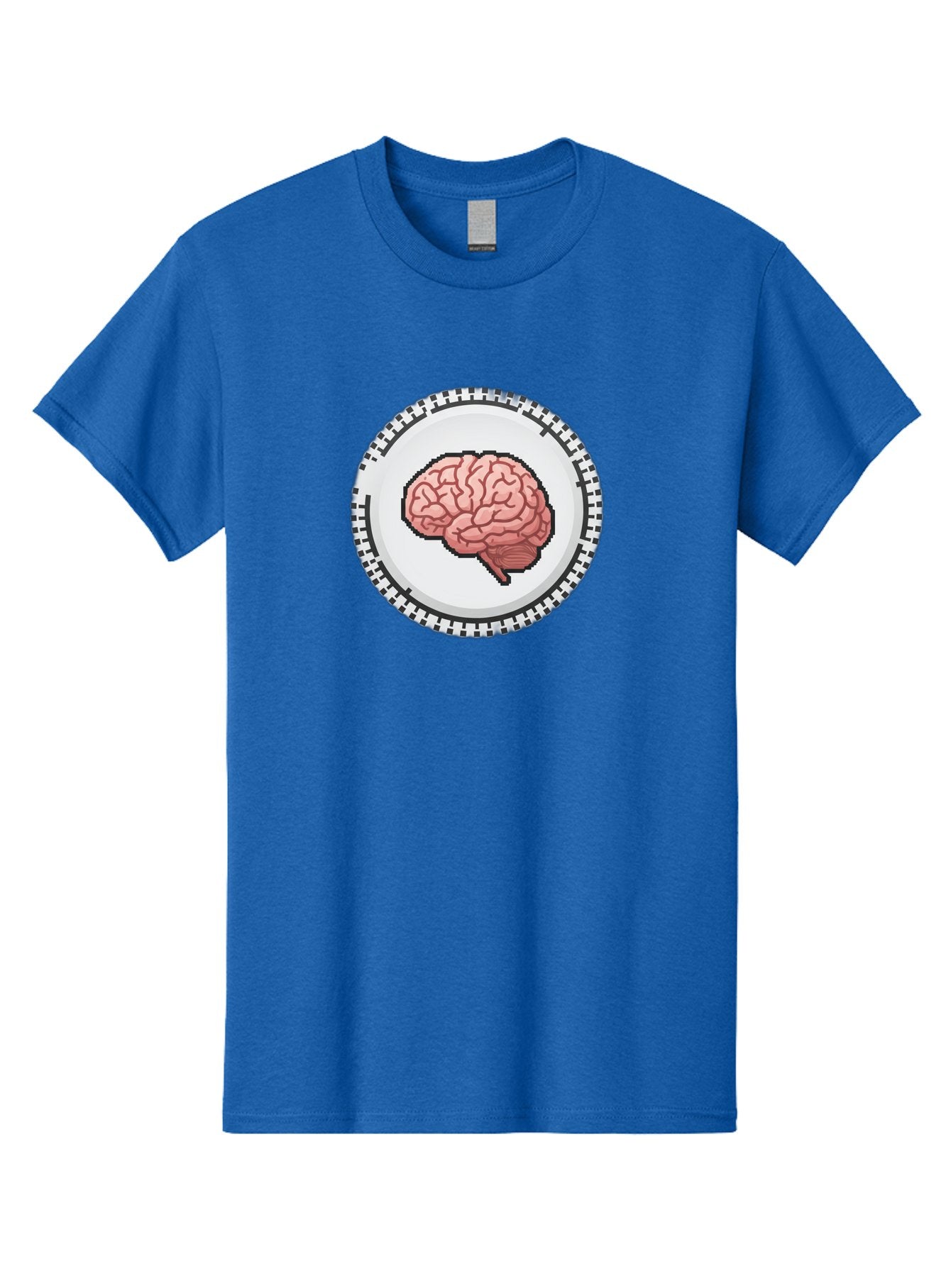 Brain-Puzzle-Piece Men'S Graphic Tee, 100% Cotton, Comfortable Casual Summer Wear, Machine Washable, Human Brain Illustration, Digital Art, Cognitive Function, Neuroscience, Puzzle Piece, Pink And White Colors, Black Outline Baa212 11