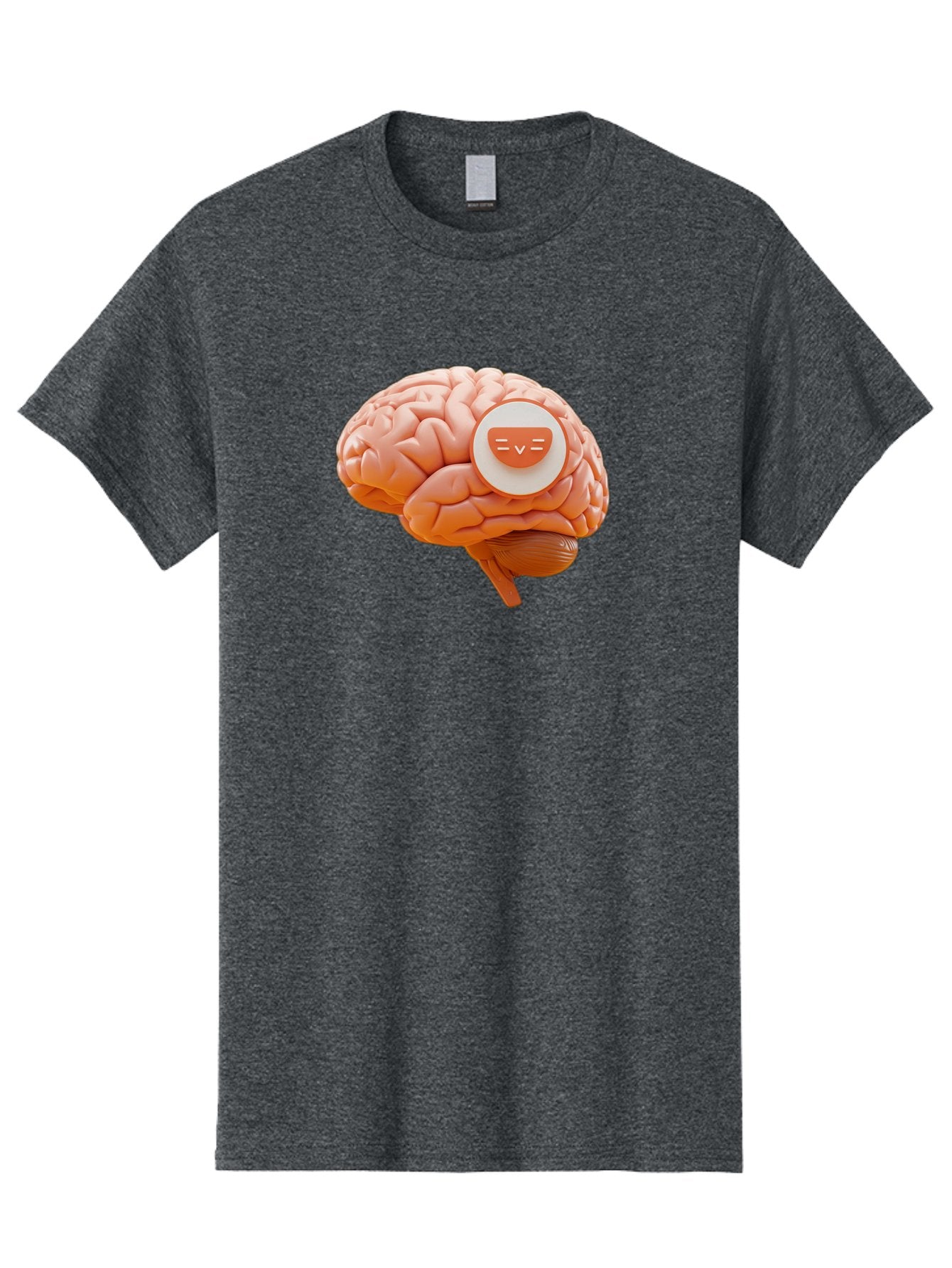 Brain-With-Emoji Men'S Graphic Tee, 100% Cotton, Comfortable Casual Summer Wear, Machine Washable, Human Brain, Smiley Face, Emoticon, Facial Expression, Happiness, 3D Rendering, Digital Art, Creative Design, Brain Illustration, Cute Character Baa214 14
