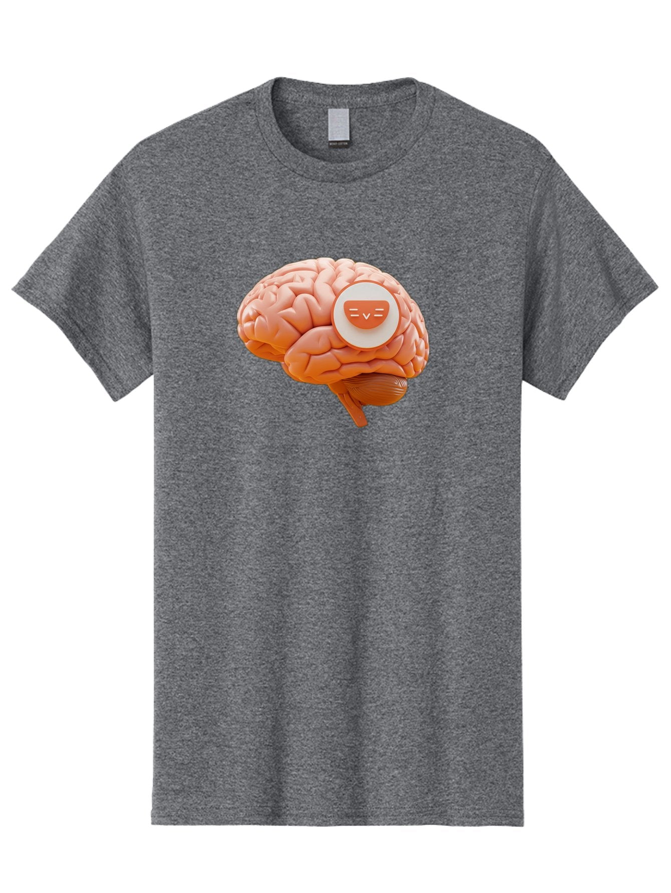 Brain-With-Emoji Men'S Graphic Tee, 100% Cotton, Comfortable Casual Summer Wear, Machine Washable, Human Brain, Smiley Face, Emoticon, Facial Expression, Happiness, 3D Rendering, Digital Art, Creative Design, Brain Illustration, Cute Character Baa214 10