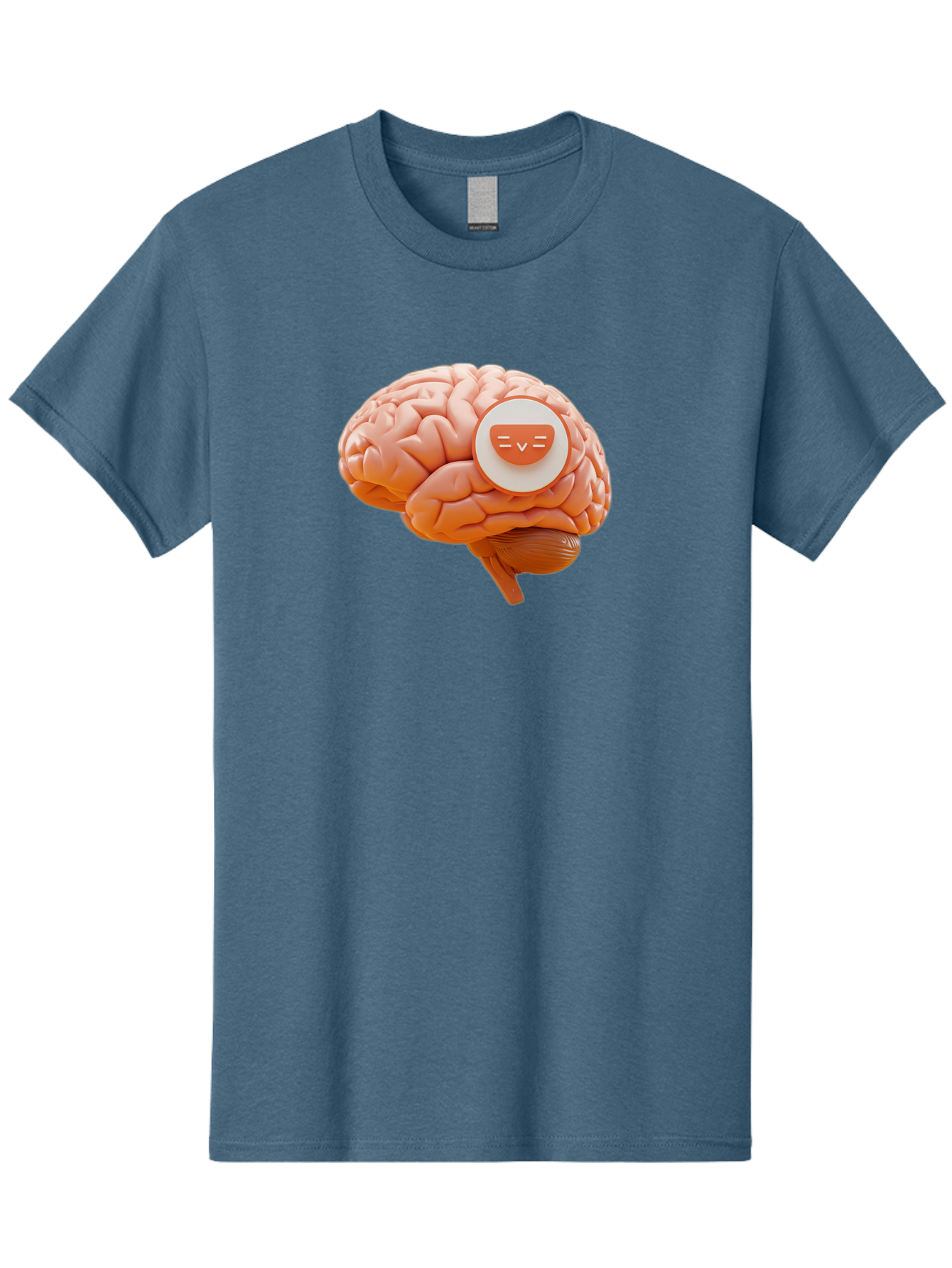 Brain-With-Emoji Men'S Graphic Tee, 100% Cotton, Comfortable Casual Summer Wear, Machine Washable, Human Brain, Smiley Face, Emoticon, Facial Expression, Happiness, 3D Rendering, Digital Art, Creative Design, Brain Illustration, Cute Character Baa214 23