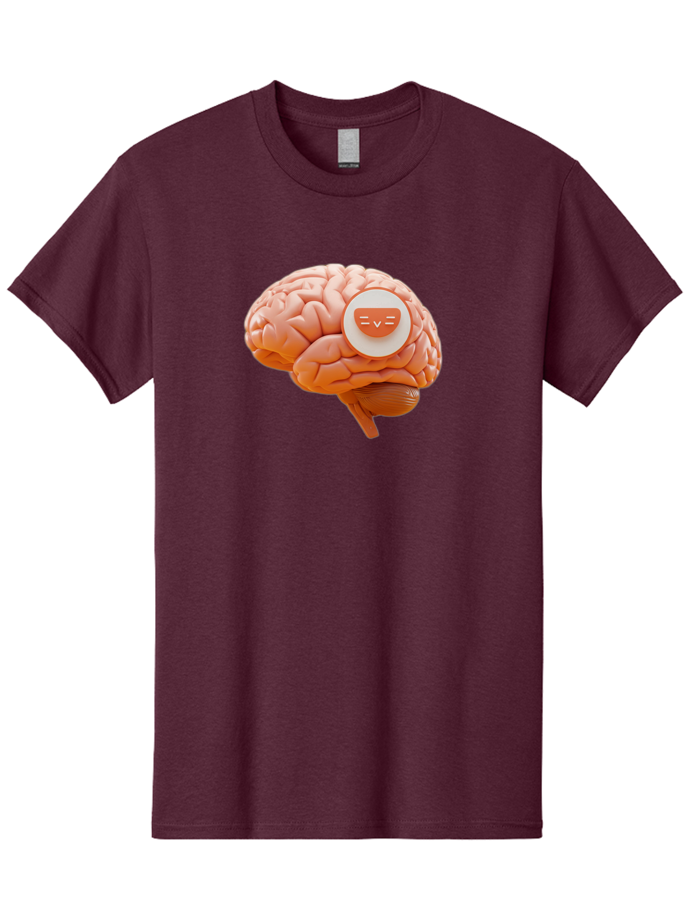 Brain-With-Emoji Men'S Graphic Tee, 100% Cotton, Comfortable Casual Summer Wear, Machine Washable, Human Brain, Smiley Face, Emoticon, Facial Expression, Happiness, 3D Rendering, Digital Art, Creative Design, Brain Illustration, Cute Character Baa214 11