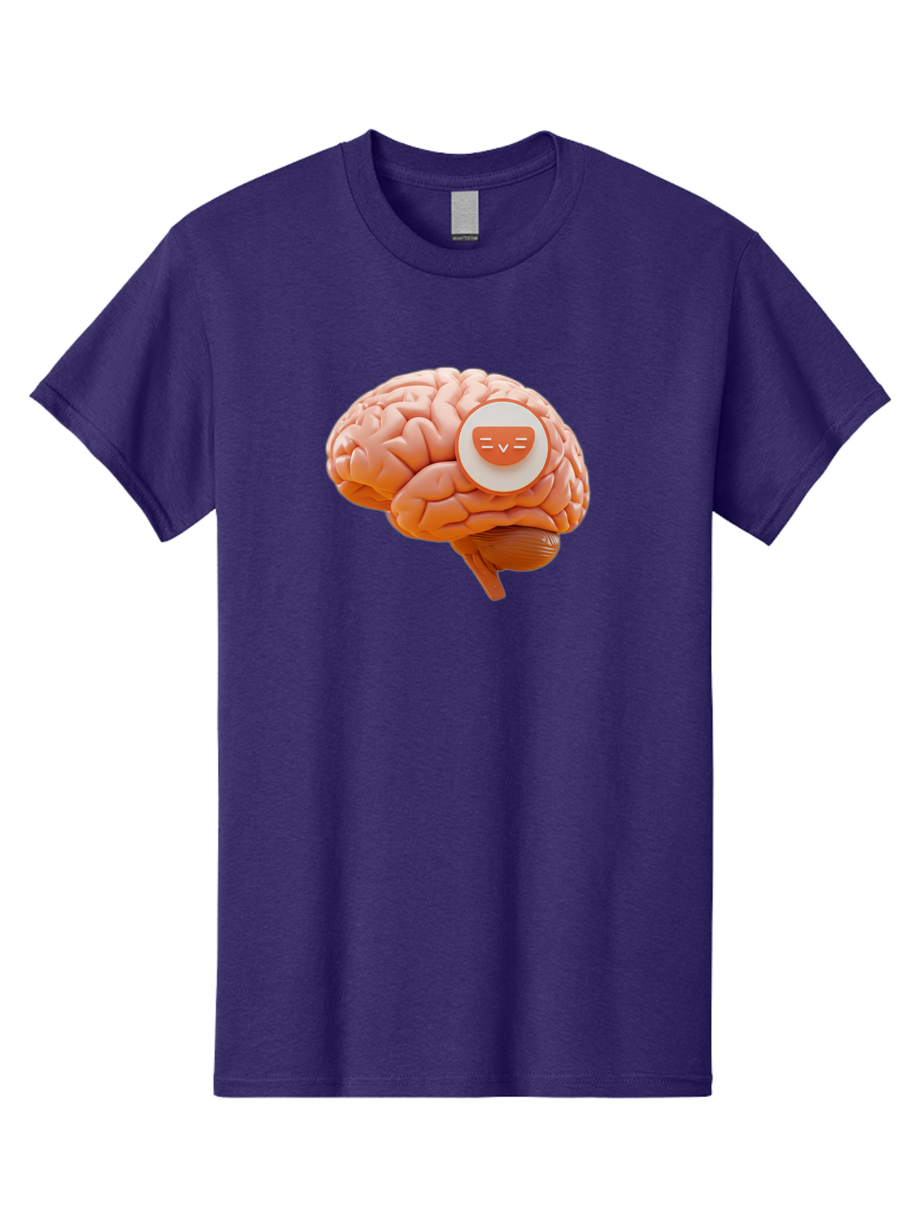 Brain-With-Emoji Men'S Graphic Tee, 100% Cotton, Comfortable Casual Summer Wear, Machine Washable, Human Brain, Smiley Face, Emoticon, Facial Expression, Happiness, 3D Rendering, Digital Art, Creative Design, Brain Illustration, Cute Character Baa214 25