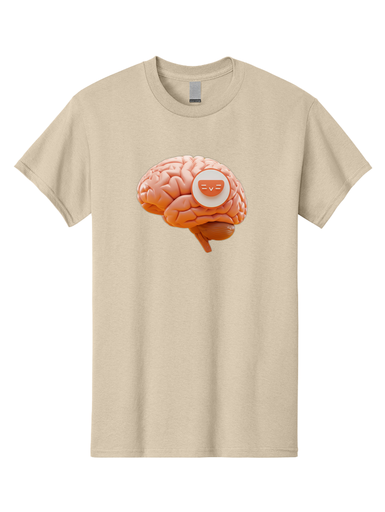 Brain-With-Emoji Men'S Graphic Tee, 100% Cotton, Comfortable Casual Summer Wear, Machine Washable, Human Brain, Smiley Face, Emoticon, Facial Expression, Happiness, 3D Rendering, Digital Art, Creative Design, Brain Illustration, Cute Character Baa214 29