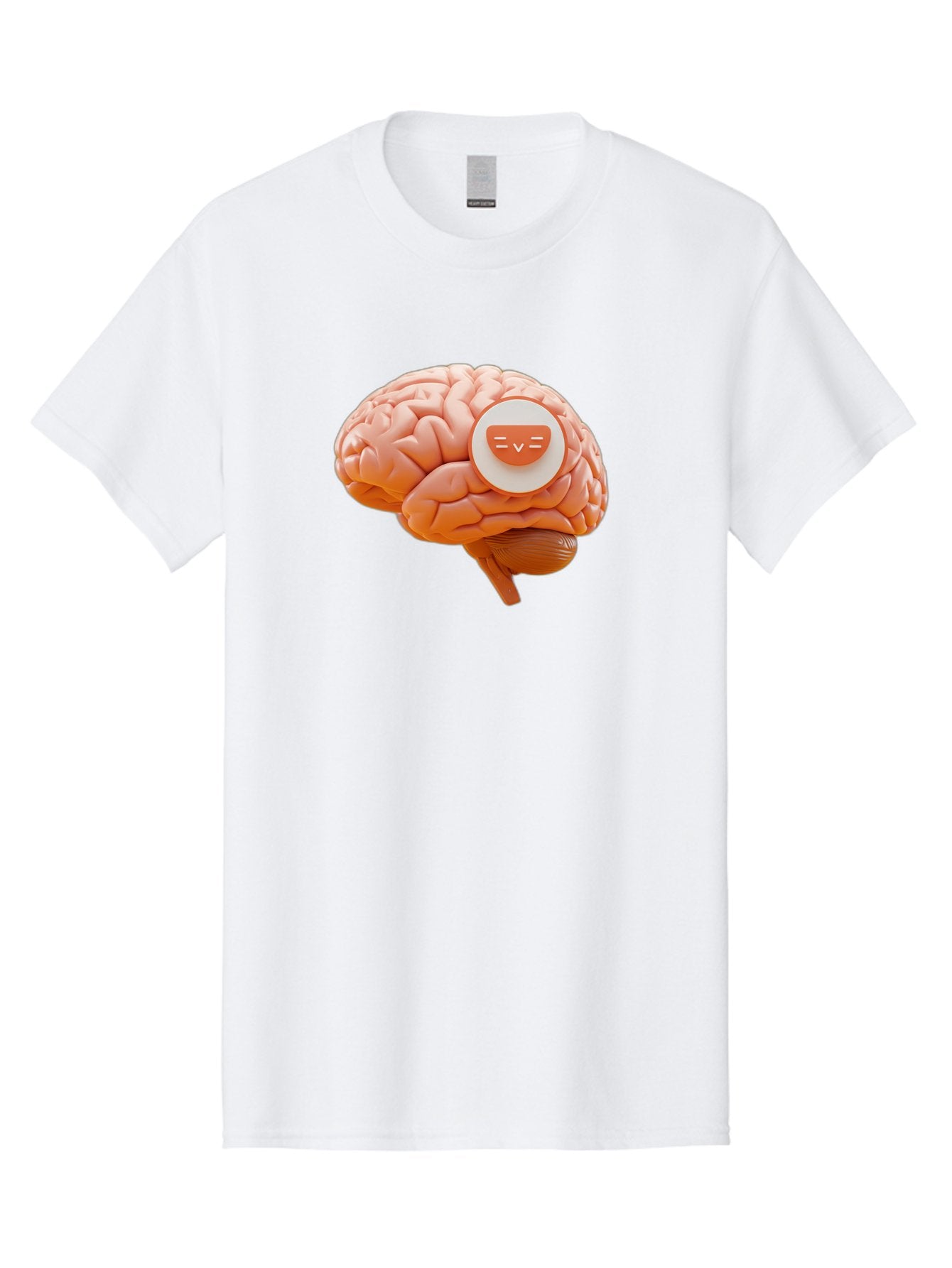 Brain-With-Emoji Men'S Graphic Tee, 100% Cotton, Comfortable Casual Summer Wear, Machine Washable, Human Brain, Smiley Face, Emoticon, Facial Expression, Happiness, 3D Rendering, Digital Art, Creative Design, Brain Illustration, Cute Character Baa214 15