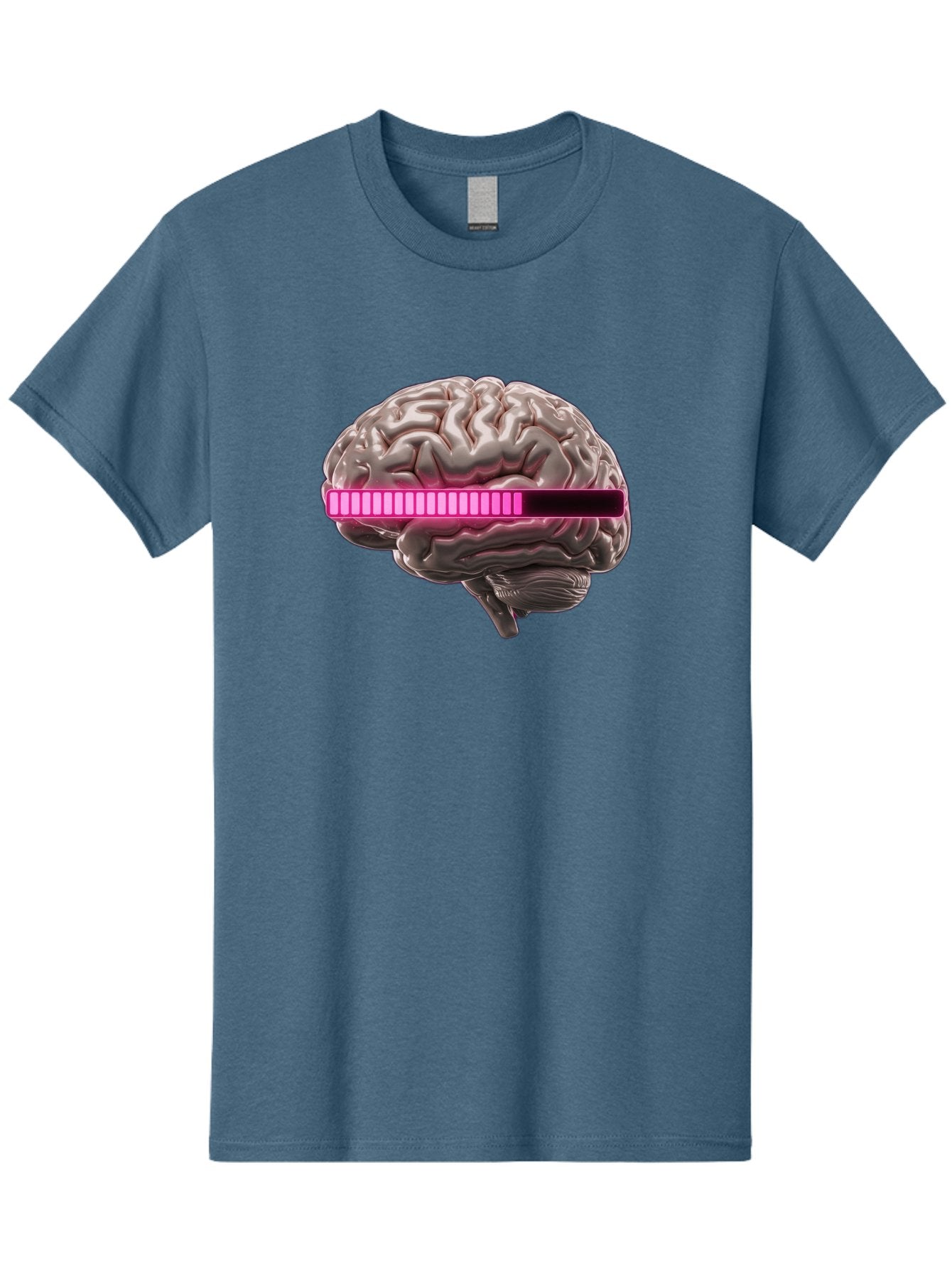 Brain-With-Equalizer Men'S Graphic Tee, 100% Cotton, Comfortable Casual Summer Wear, Machine Washable, Human Brain, Sound Equalizer, Music Visualization, Audio Technology, Neuroscience, Cognitive Function, Digital Art, Futuristic Design Baa215 15