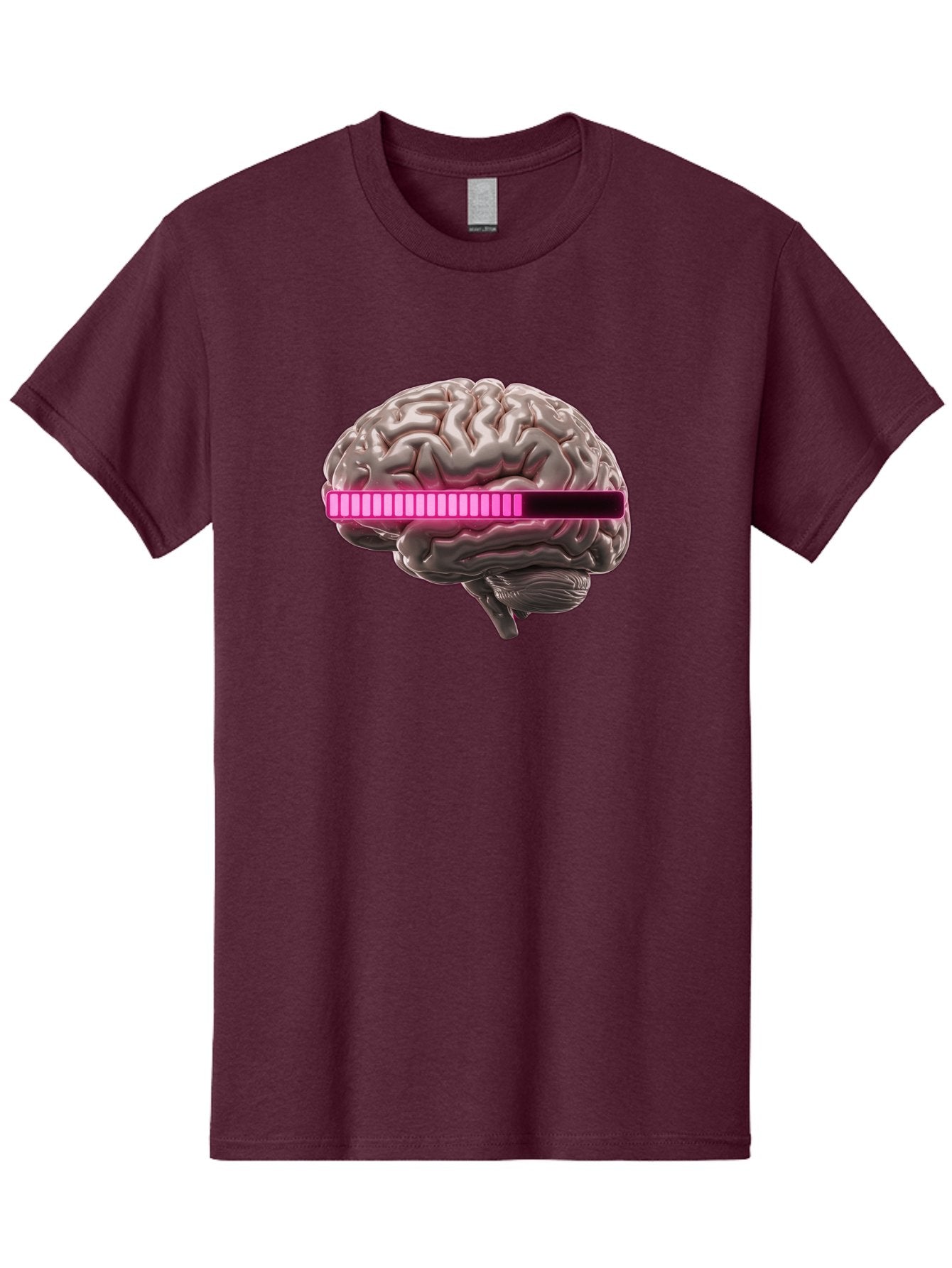 Brain-With-Equalizer Men'S Graphic Tee, 100% Cotton, Comfortable Casual Summer Wear, Machine Washable, Human Brain, Sound Equalizer, Music Visualization, Audio Technology, Neuroscience, Cognitive Function, Digital Art, Futuristic Design Baa215