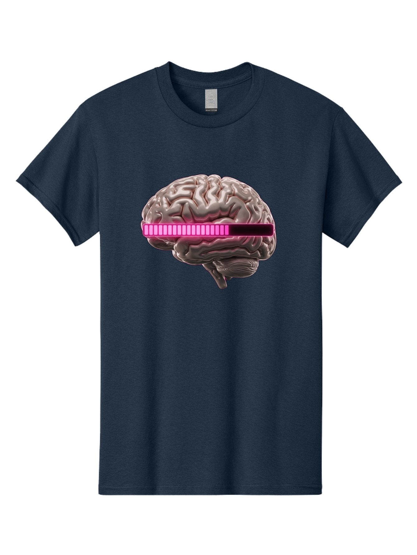 Brain-With-Equalizer Men'S Graphic Tee, 100% Cotton, Comfortable Casual Summer Wear, Machine Washable, Human Brain, Sound Equalizer, Music Visualization, Audio Technology, Neuroscience, Cognitive Function, Digital Art, Futuristic Design Baa215 3