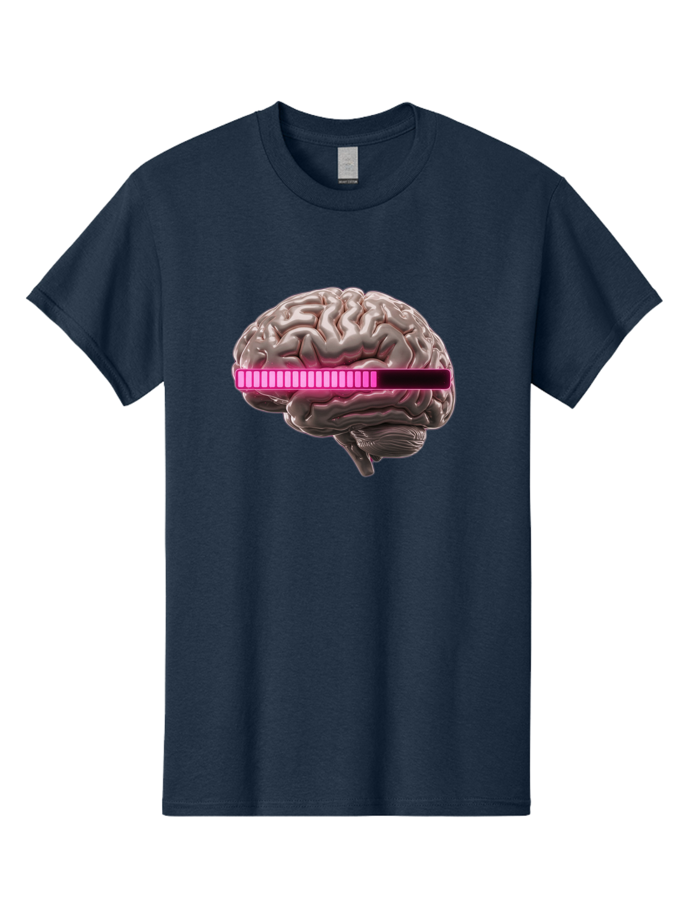 Brain-With-Equalizer Men'S Graphic Tee, 100% Cotton, Comfortable Casual Summer Wear, Machine Washable, Human Brain, Sound Equalizer, Music Visualization, Audio Technology, Neuroscience, Cognitive Function, Digital Art, Futuristic Design Baa215 17