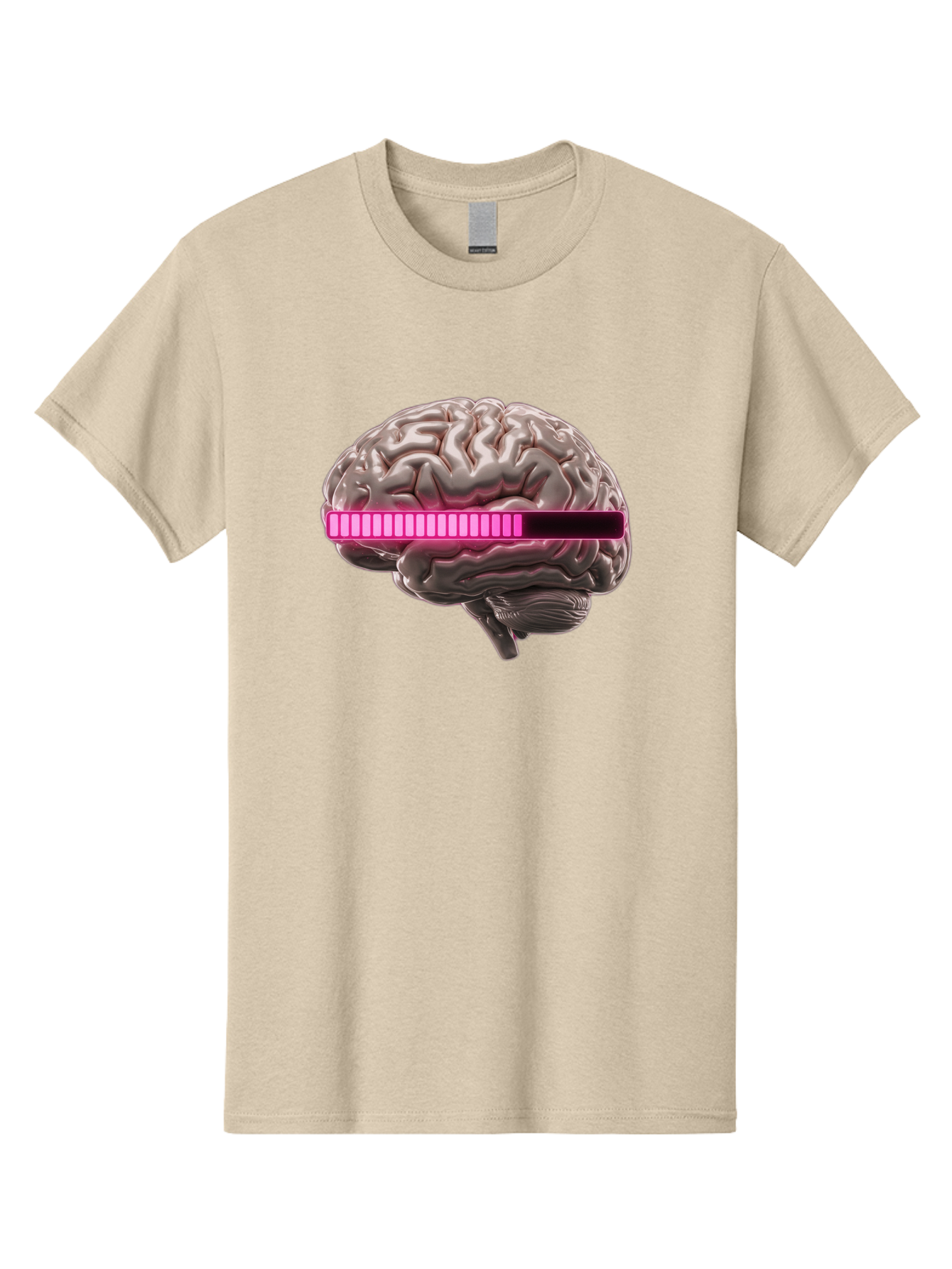Brain-With-Equalizer Men'S Graphic Tee, 100% Cotton, Comfortable Casual Summer Wear, Machine Washable, Human Brain, Sound Equalizer, Music Visualization, Audio Technology, Neuroscience, Cognitive Function, Digital Art, Futuristic Design Baa215 25