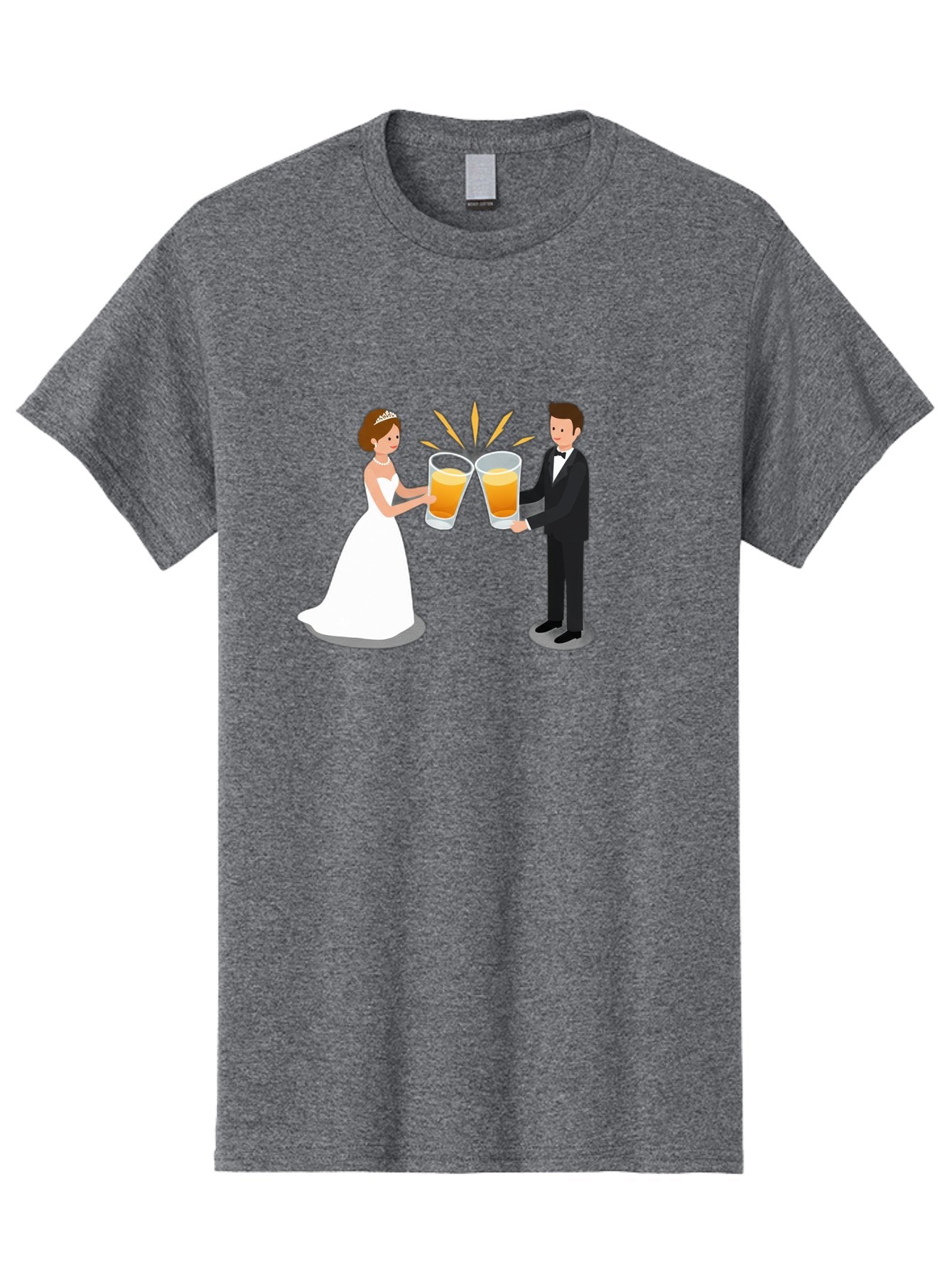 Bride-And-Groom-Cheers-1 Men'S Graphic Tee, 100% Cotton, Comfortable Casual Summer Wear, Machine Washable, Bride And Groom Toasting, Wedding Celebration, Beer Cheers, Love And Happiness, Newlyweds, Couple Goals, Marriage Bliss, Toast To Love, Baa219 9