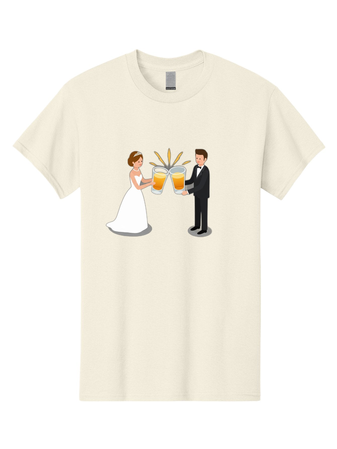 Bride-And-Groom-Cheers-1 Men'S Graphic Tee, 100% Cotton, Comfortable Casual Summer Wear, Machine Washable, Bride And Groom Toasting, Wedding Celebration, Beer Cheers, Love And Happiness, Newlyweds, Couple Goals, Marriage Bliss, Toast To Love, Baa219 6