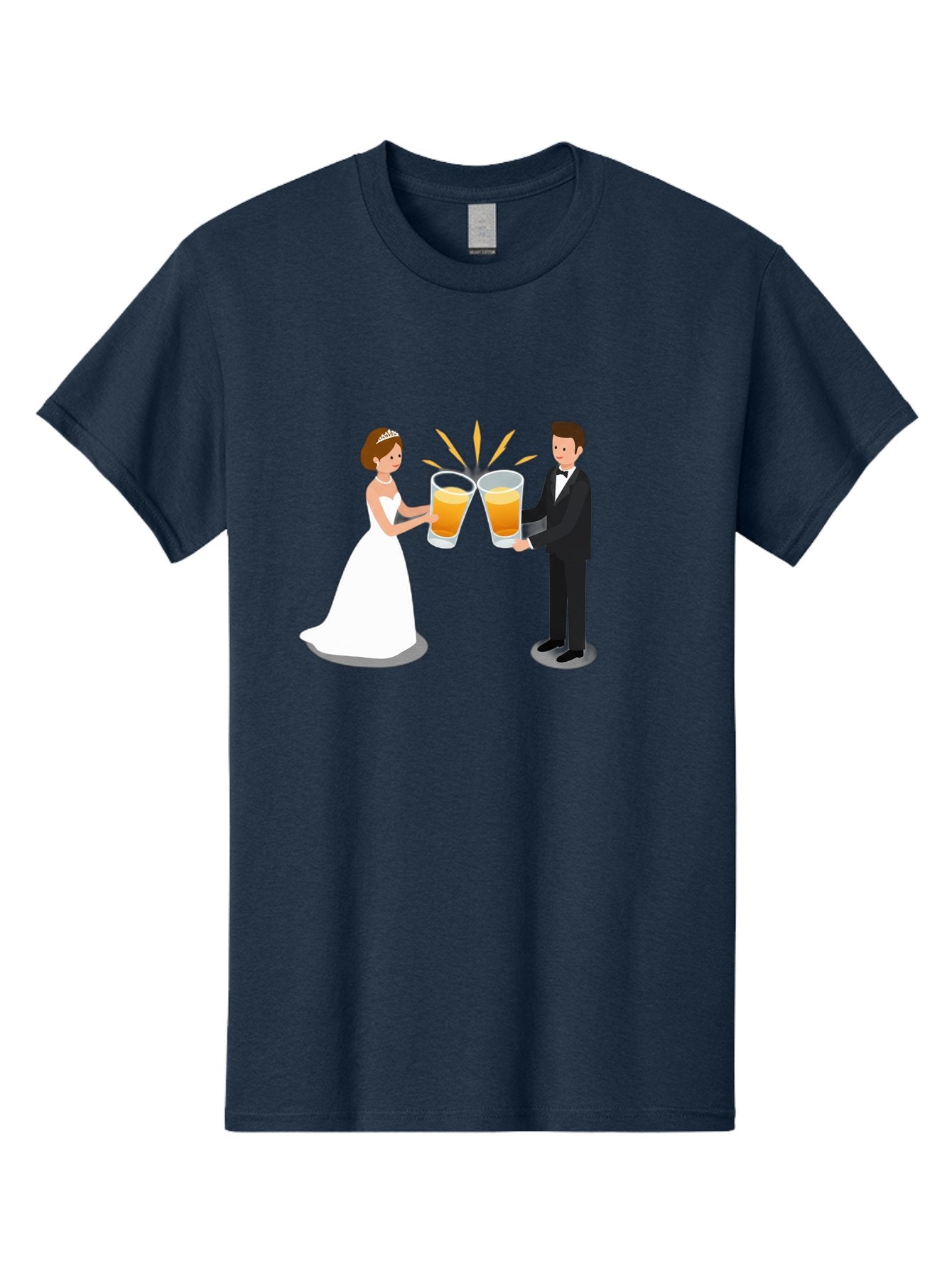 Bride-And-Groom-Cheers-1 Men'S Graphic Tee, 100% Cotton, Comfortable Casual Summer Wear, Machine Washable, Bride And Groom Toasting, Wedding Celebration, Beer Cheers, Love And Happiness, Newlyweds, Couple Goals, Marriage Bliss, Toast To Love, Baa219 11