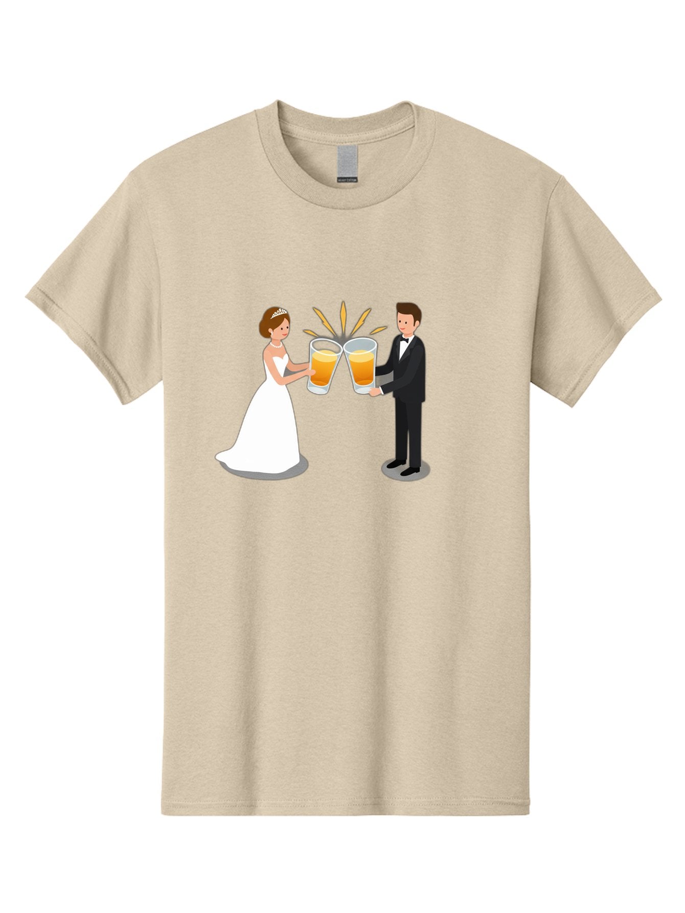 Bride-And-Groom-Cheers-1 Men'S Graphic Tee, 100% Cotton, Comfortable Casual Summer Wear, Machine Washable, Bride And Groom Toasting, Wedding Celebration, Beer Cheers, Love And Happiness, Newlyweds, Couple Goals, Marriage Bliss, Toast To Love, Baa219 8
