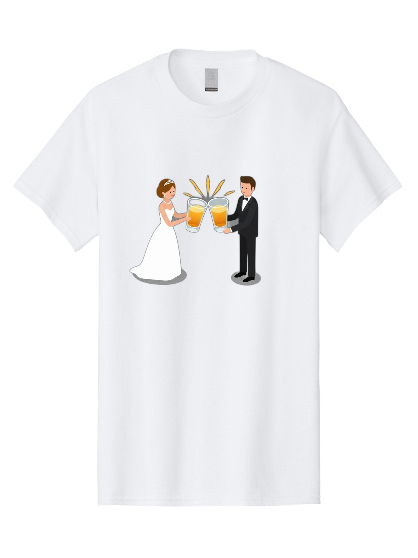 Bride-And-Groom-Cheers-1 Men'S Graphic Tee, 100% Cotton, Comfortable Casual Summer Wear, Machine Washable, Bride And Groom Toasting, Wedding Celebration, Beer Cheers, Love And Happiness, Newlyweds, Couple Goals, Marriage Bliss, Toast To Love, Baa219 14