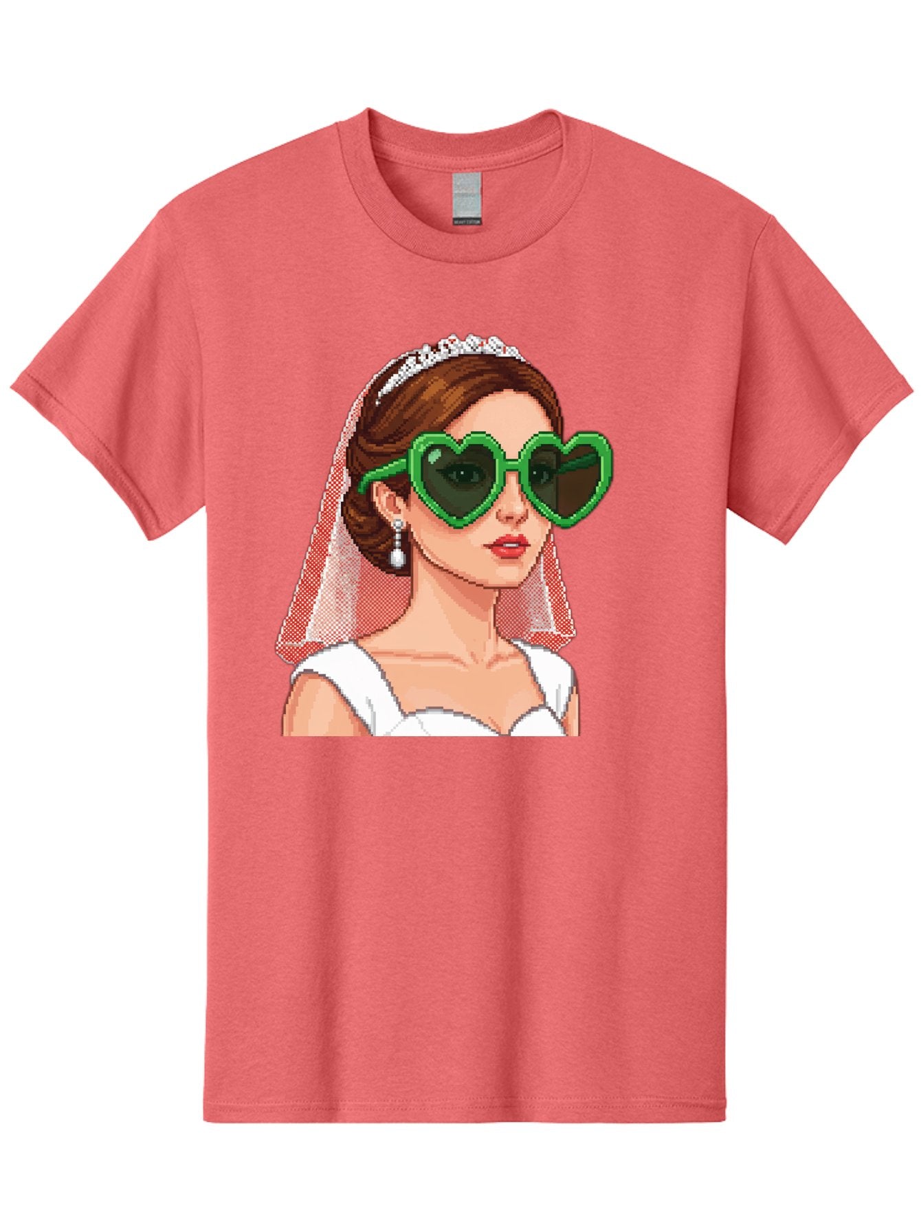 Bride-With-Heart-Shaped-Sunglasses-1 Men'S Graphic Tee, 100% Cotton, Comfortable Casual Summer Wear, Machine Washable, Bride Wearing Heart-Shaped Sunglasses, Trendy Wedding Attire, Stylish Accessories, Veil And Tiara, Modern Fashion, Baa228 15