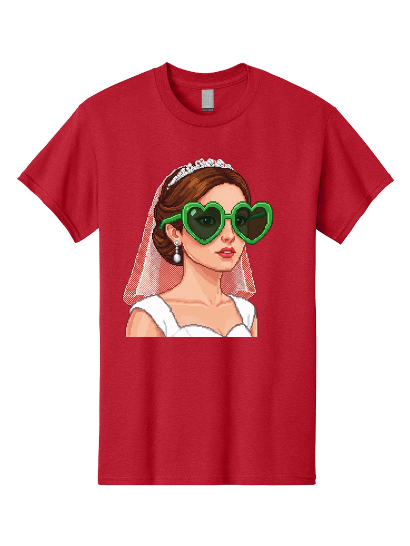 Bride-With-Heart-Shaped-Sunglasses-1 Men'S Graphic Tee, 100% Cotton, Comfortable Casual Summer Wear, Machine Washable, Bride Wearing Heart-Shaped Sunglasses, Trendy Wedding Attire, Stylish Accessories, Veil And Tiara, Modern Fashion, Baa228 14