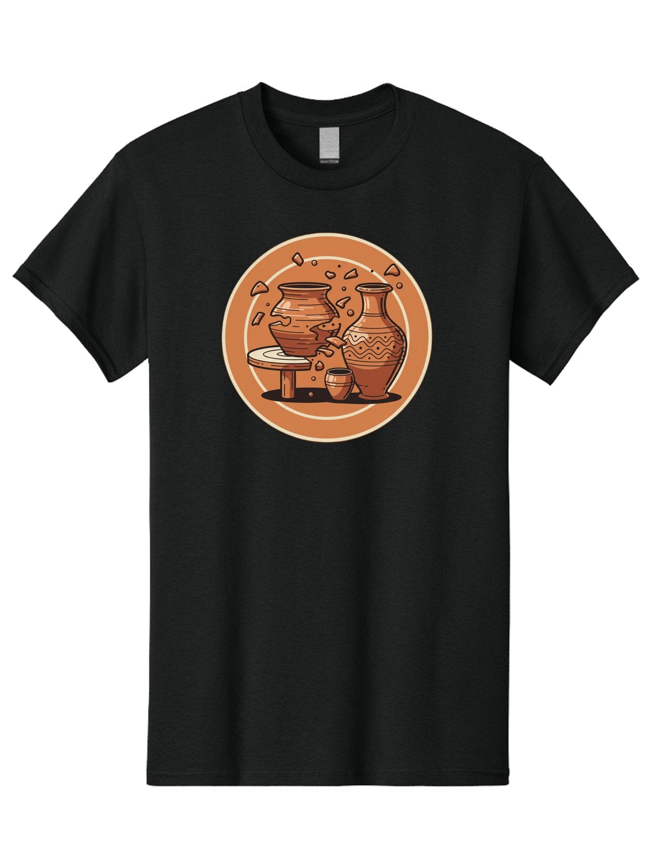 Broken-Clay-Pot Men'S Graphic Tee, 100% Cotton, Comfortable Casual Summer Wear, Machine Washable, Clay Pots, Pottery, Ceramics, Broken Pieces, Potter'S Wheel, Handmade Craftsmanship, Earthy Tones, Traditional Art, Cultural Heritage Baa236 3