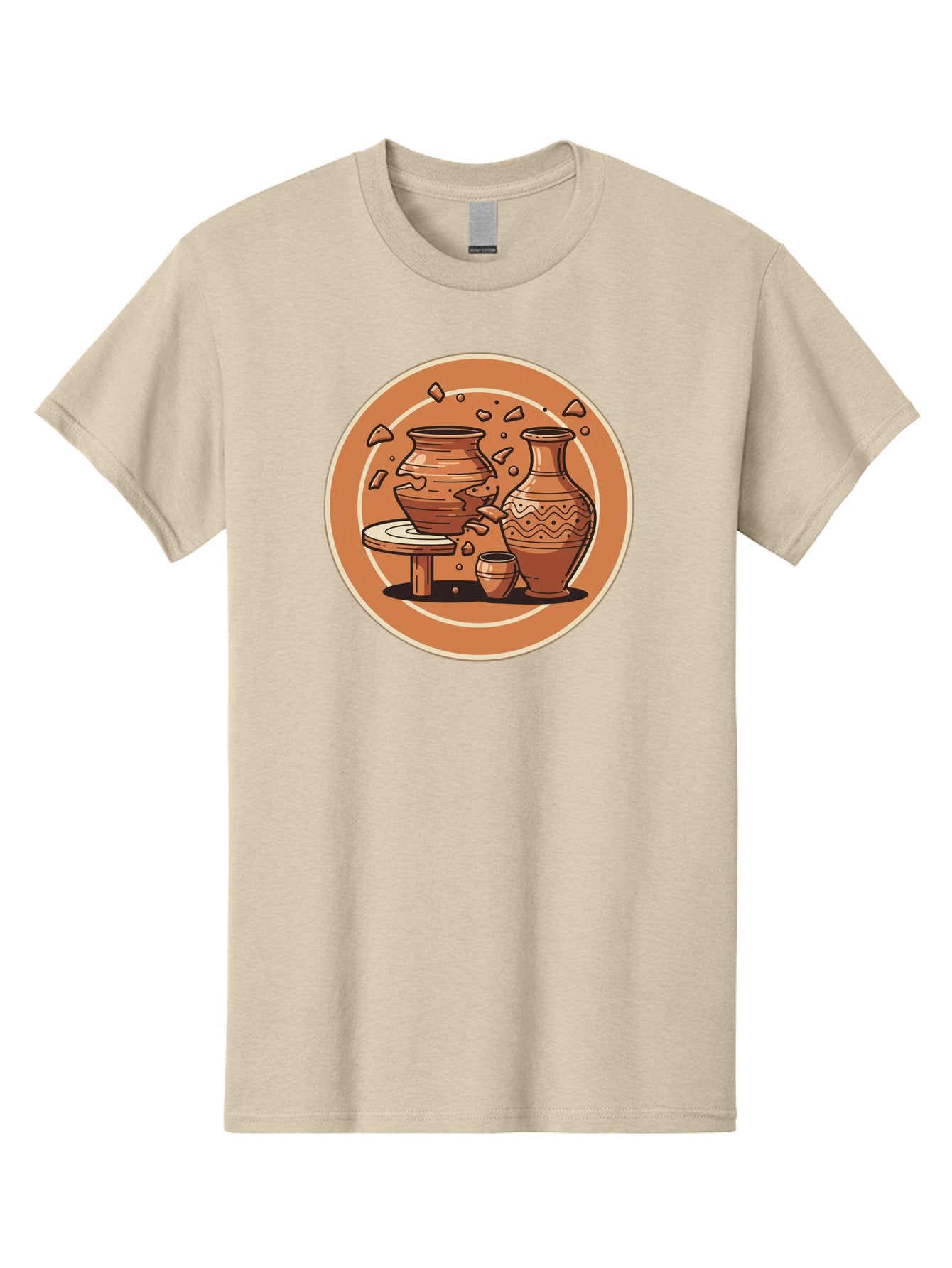 Broken-Clay-Pot Men'S Graphic Tee, 100% Cotton, Comfortable Casual Summer Wear, Machine Washable, Clay Pots, Pottery, Ceramics, Broken Pieces, Potter'S Wheel, Handmade Craftsmanship, Earthy Tones, Traditional Art, Cultural Heritage Baa236