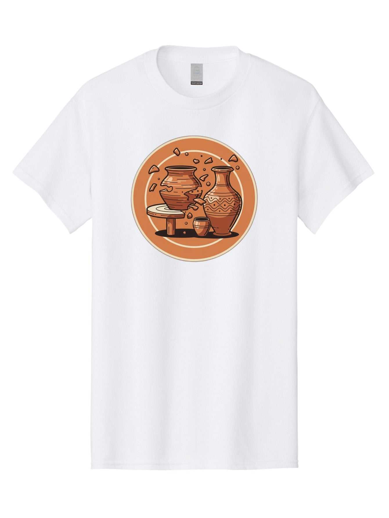 Broken-Clay-Pot Men'S Graphic Tee, 100% Cotton, Comfortable Casual Summer Wear, Machine Washable, Clay Pots, Pottery, Ceramics, Broken Pieces, Potter'S Wheel, Handmade Craftsmanship, Earthy Tones, Traditional Art, Cultural Heritage Baa236 7