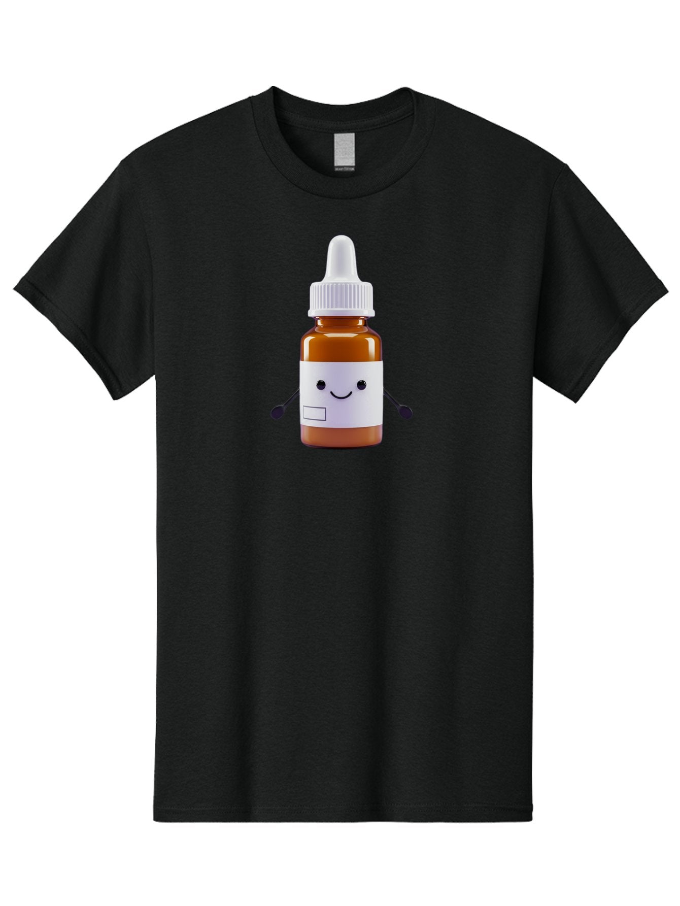 Brown-Medicine-Bottle-With-Smiley-Face Men'S Graphic Tee, 100% Cotton, Comfortable Casual Summer Wear, Machine Washable, Medicine Bottle With Smiley Face, Blank Label, Cute Medical Supplies, Humorous Healthcare, Quirky Medicine, Medical Humor, Baa240 14