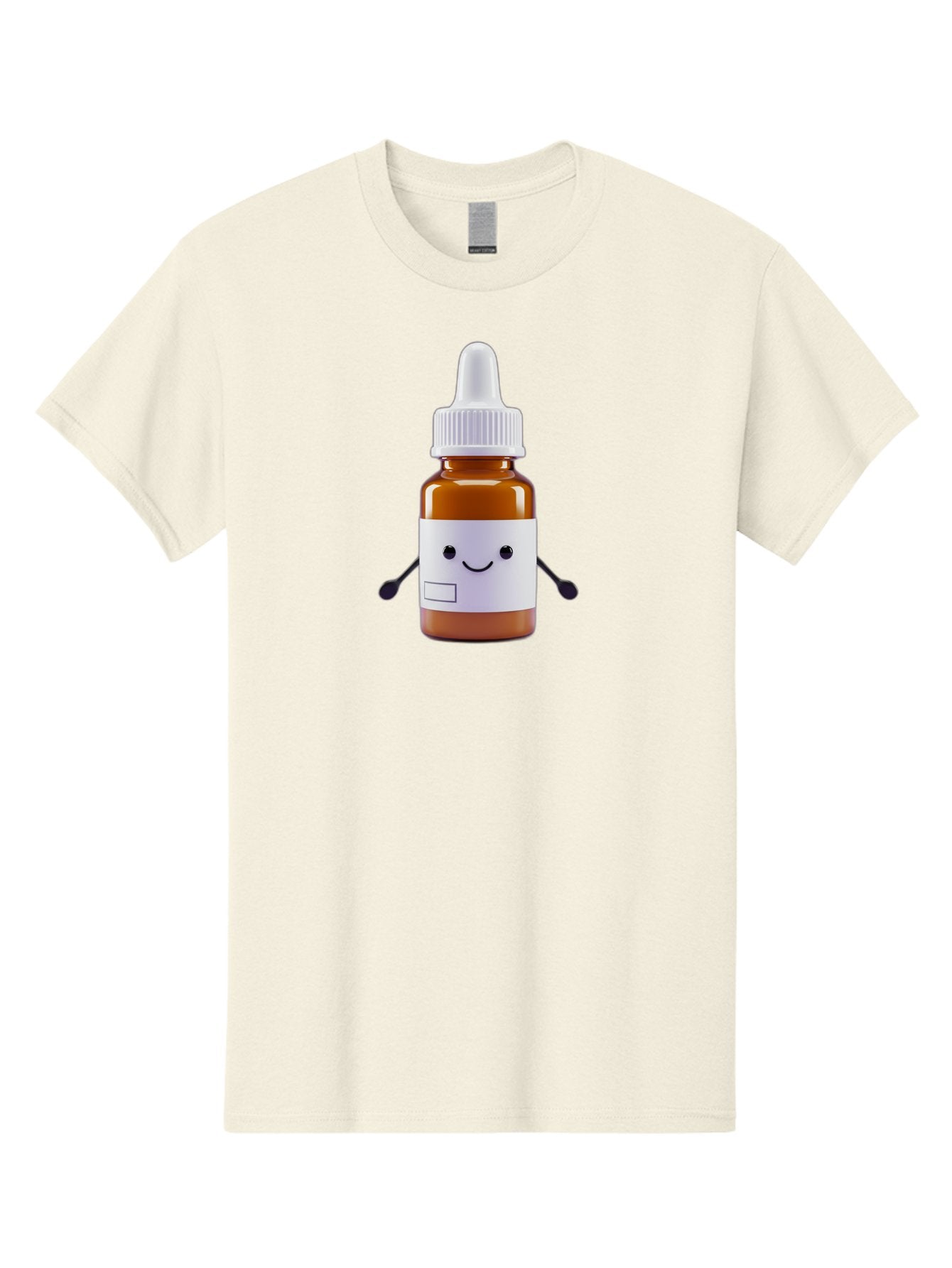 Brown-Medicine-Bottle-With-Smiley-Face Men'S Graphic Tee, 100% Cotton, Comfortable Casual Summer Wear, Machine Washable, Medicine Bottle With Smiley Face, Blank Label, Cute Medical Supplies, Humorous Healthcare, Quirky Medicine, Medical Humor, Baa240 13