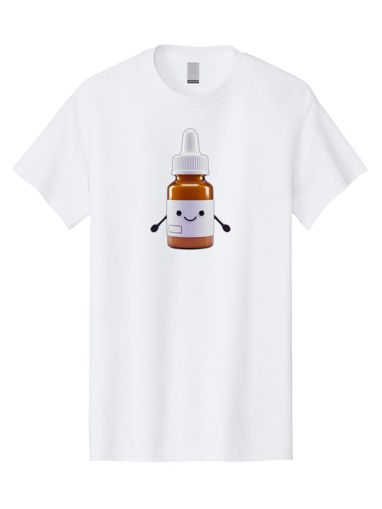 Brown-Medicine-Bottle-With-Smiley-Face Men'S Graphic Tee, 100% Cotton, Comfortable Casual Summer Wear, Machine Washable, Medicine Bottle With Smiley Face, Blank Label, Cute Medical Supplies, Humorous Healthcare, Quirky Medicine, Medical Humor, Baa240 8