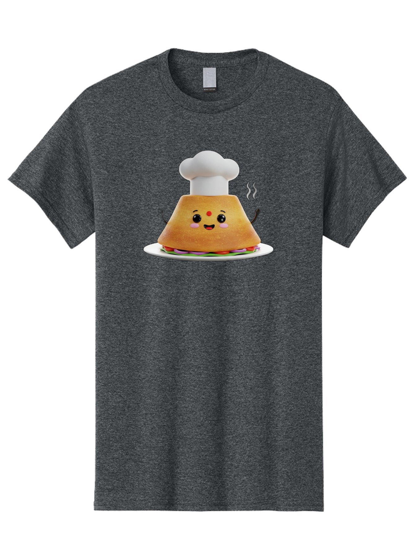 Burger-Chef Men'S Graphic Tee, 100% Cotton, Comfortable Casual Summer Wear, Machine Washable, Smiling Burger, Chef Hat, Cartoon Food, Happy Meal, Funny Character, Foodie Fun, Animated Scene, Kawaii Culture Baa242 15