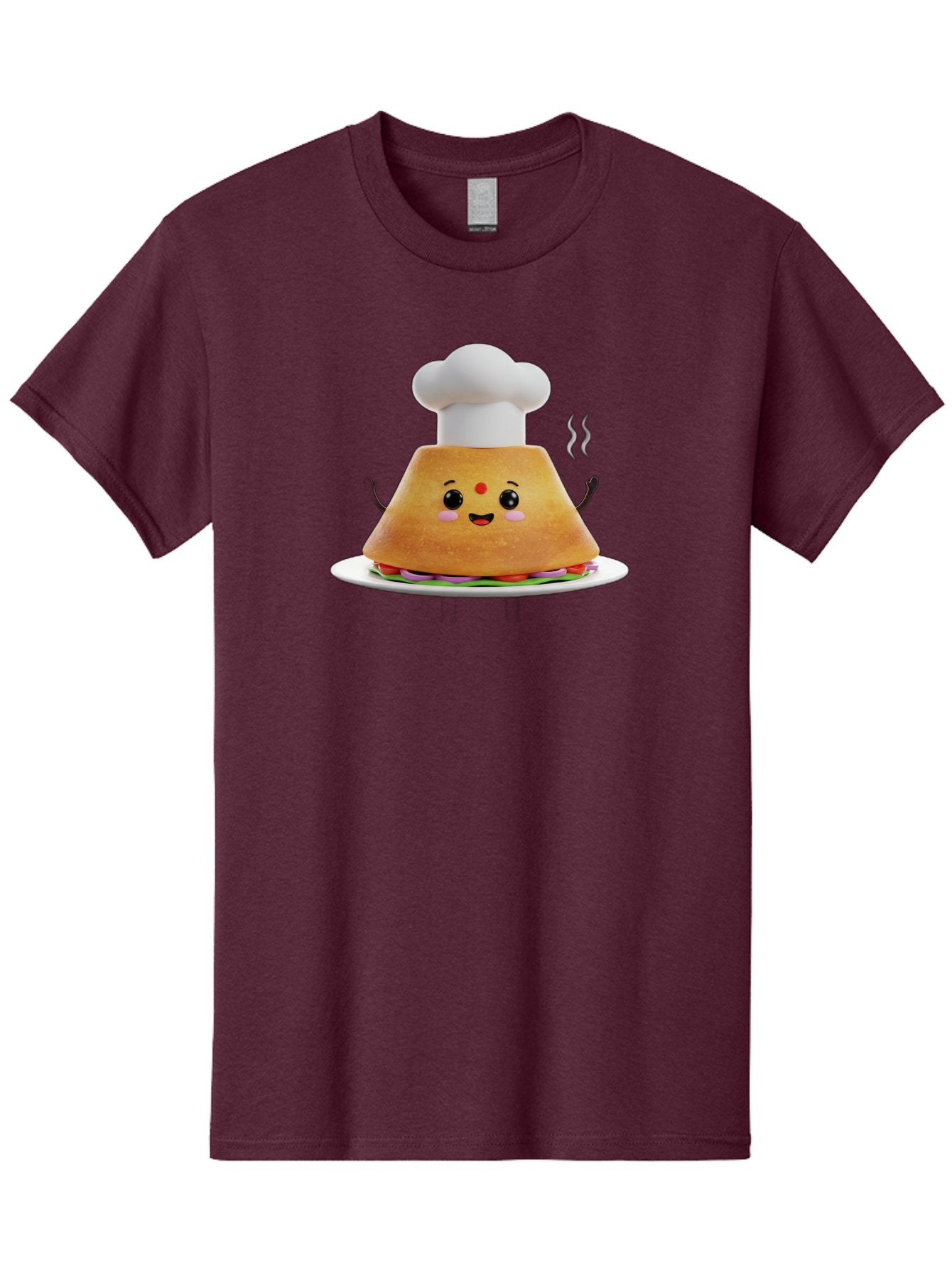 Burger-Chef Men'S Graphic Tee, 100% Cotton, Comfortable Casual Summer Wear, Machine Washable, Smiling Burger, Chef Hat, Cartoon Food, Happy Meal, Funny Character, Foodie Fun, Animated Scene, Kawaii Culture Baa242 12