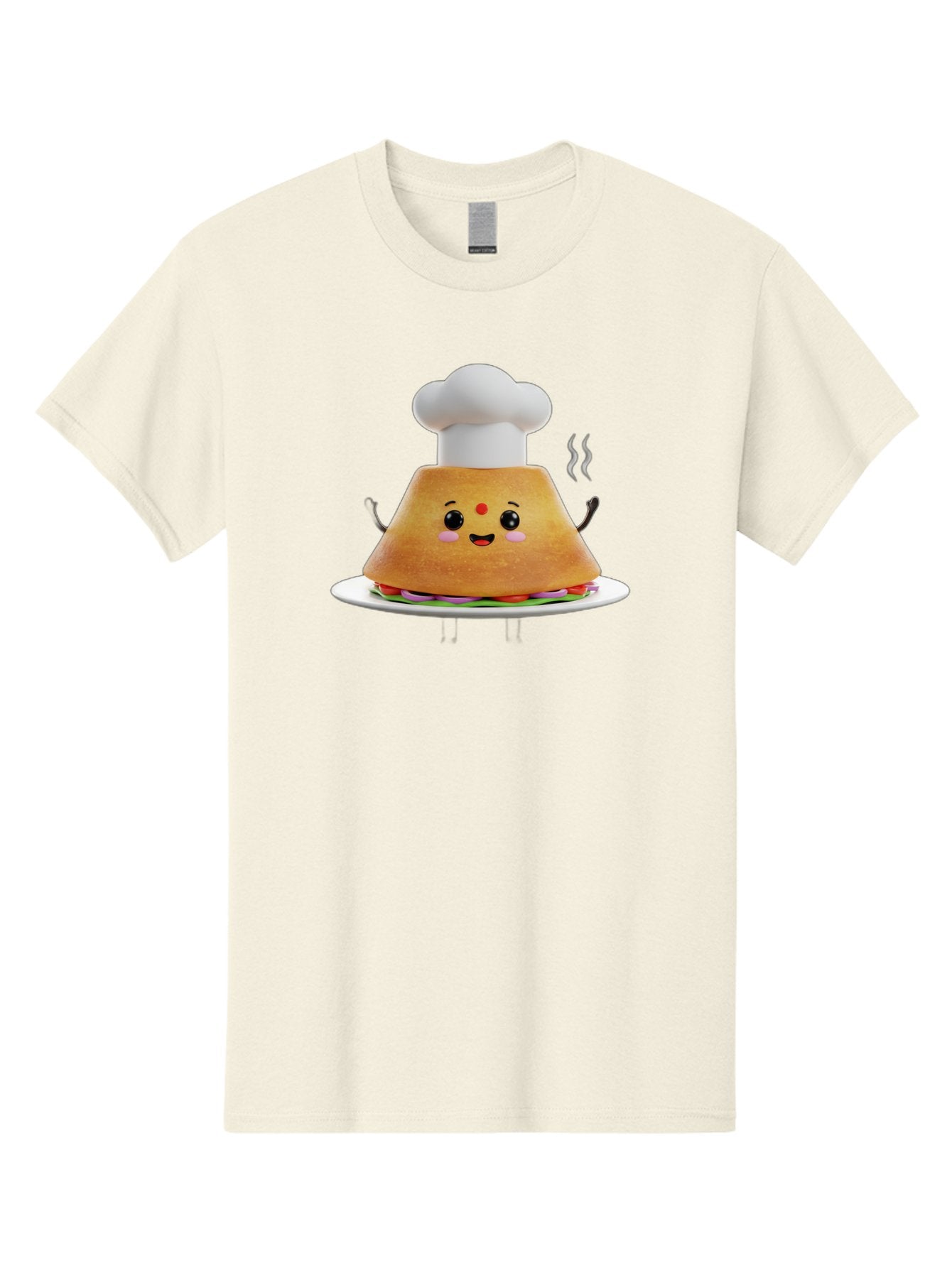 Burger-Chef Men'S Graphic Tee, 100% Cotton, Comfortable Casual Summer Wear, Machine Washable, Smiling Burger, Chef Hat, Cartoon Food, Happy Meal, Funny Character, Foodie Fun, Animated Scene, Kawaii Culture Baa242 3