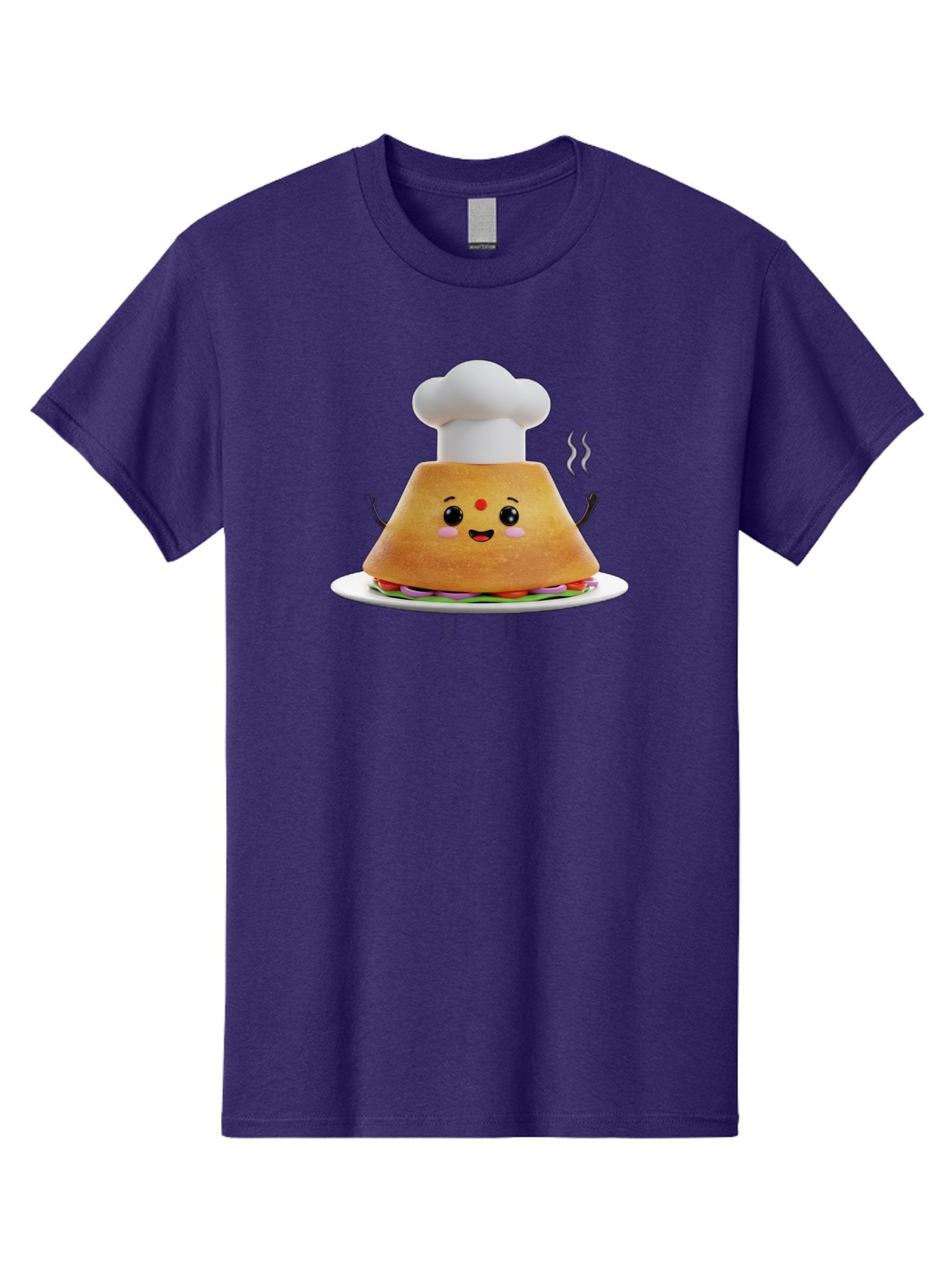 Burger-Chef Men'S Graphic Tee, 100% Cotton, Comfortable Casual Summer Wear, Machine Washable, Smiling Burger, Chef Hat, Cartoon Food, Happy Meal, Funny Character, Foodie Fun, Animated Scene, Kawaii Culture Baa242 11