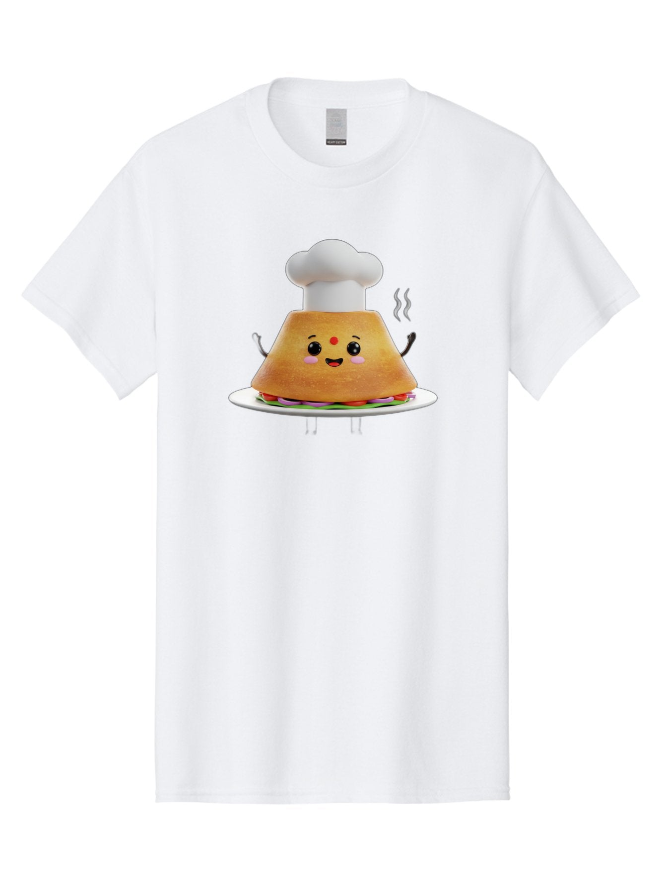 Burger-Chef Men'S Graphic Tee, 100% Cotton, Comfortable Casual Summer Wear, Machine Washable, Smiling Burger, Chef Hat, Cartoon Food, Happy Meal, Funny Character, Foodie Fun, Animated Scene, Kawaii Culture Baa242 9