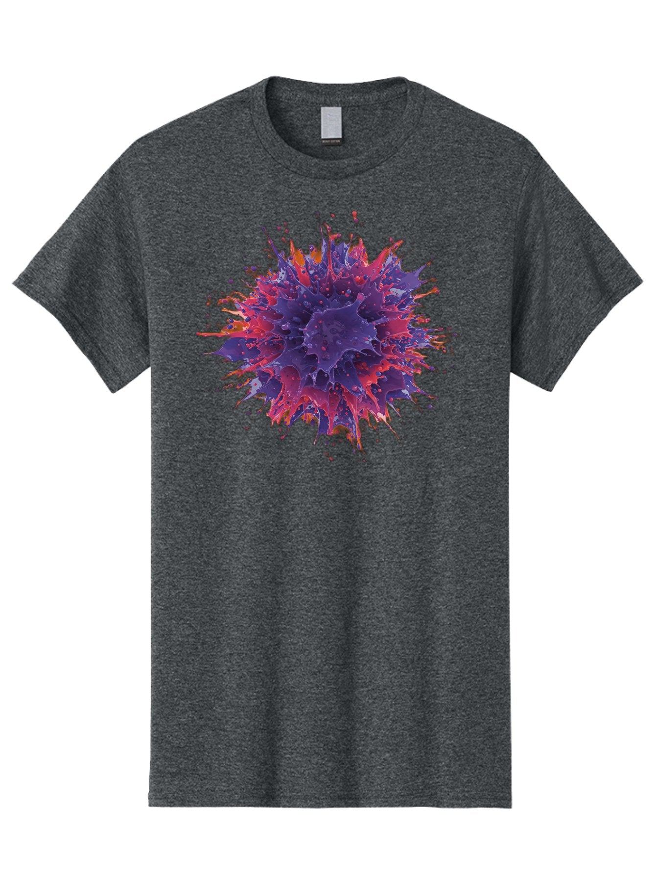 Cancer-Cell Men'S Graphic Tee, 100% Cotton, Comfortable Casual Summer Wear, Machine Washable, Cancer Cell, Tumor Cell, Abnormal Cell Growth, Purple And Red Cell Structure, Spiky Cell Texture, Medical Illustration, Cancer Research, Cell Biology Baa248 14