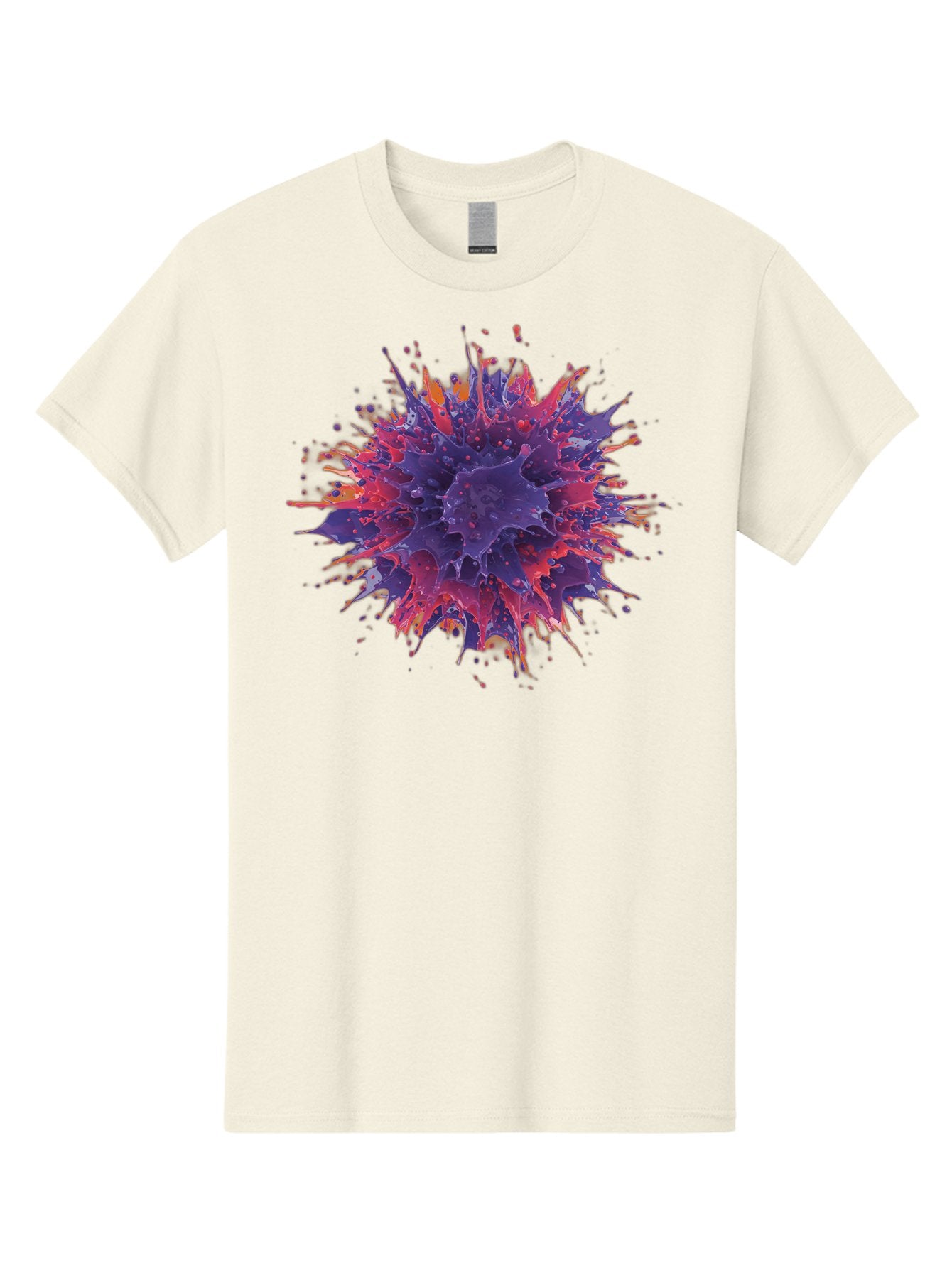 Cancer-Cell Men'S Graphic Tee, 100% Cotton, Comfortable Casual Summer Wear, Machine Washable, Cancer Cell, Tumor Cell, Abnormal Cell Growth, Purple And Red Cell Structure, Spiky Cell Texture, Medical Illustration, Cancer Research, Cell Biology Baa248 12