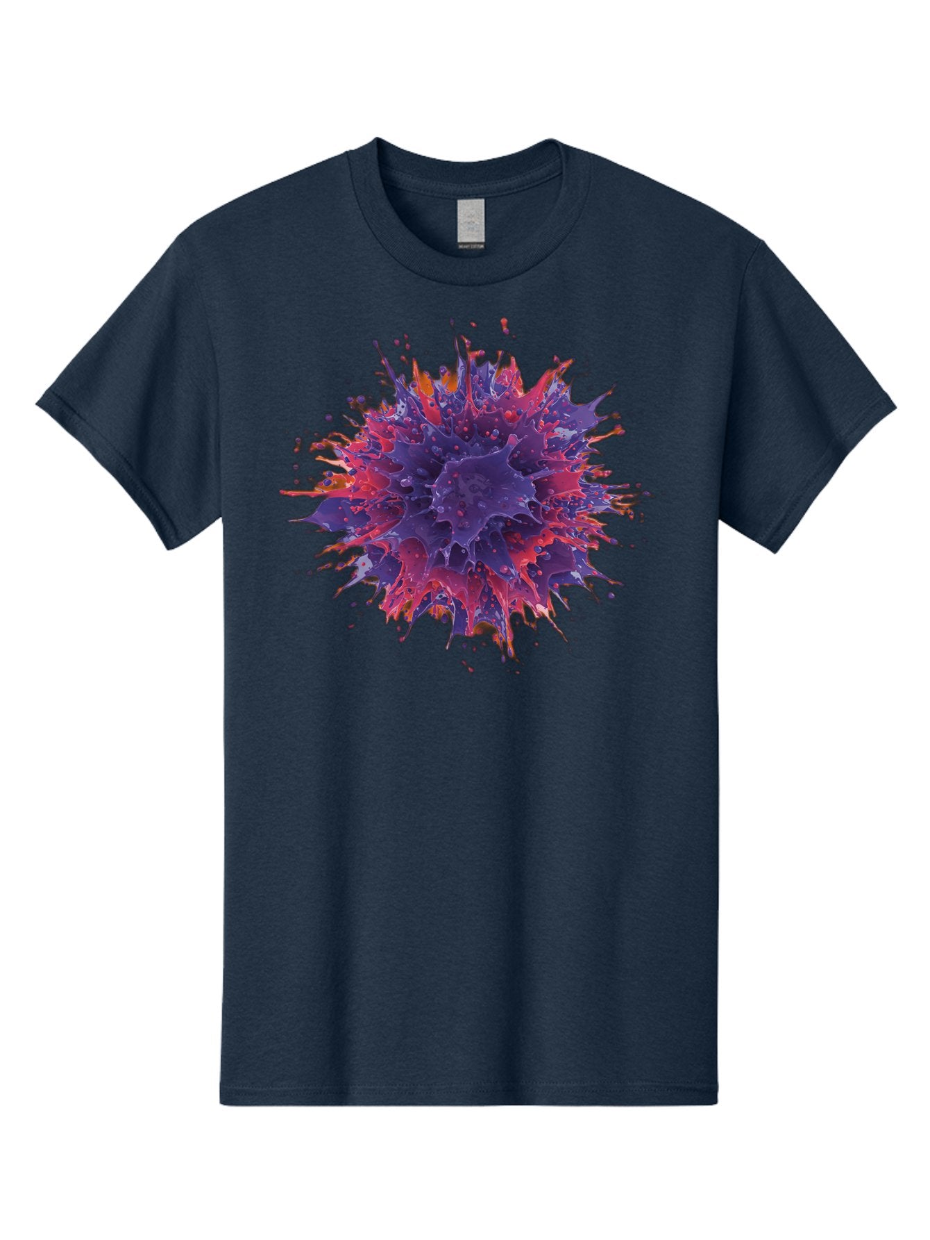 Cancer-Cell Men'S Graphic Tee, 100% Cotton, Comfortable Casual Summer Wear, Machine Washable, Cancer Cell, Tumor Cell, Abnormal Cell Growth, Purple And Red Cell Structure, Spiky Cell Texture, Medical Illustration, Cancer Research, Cell Biology Baa248 7